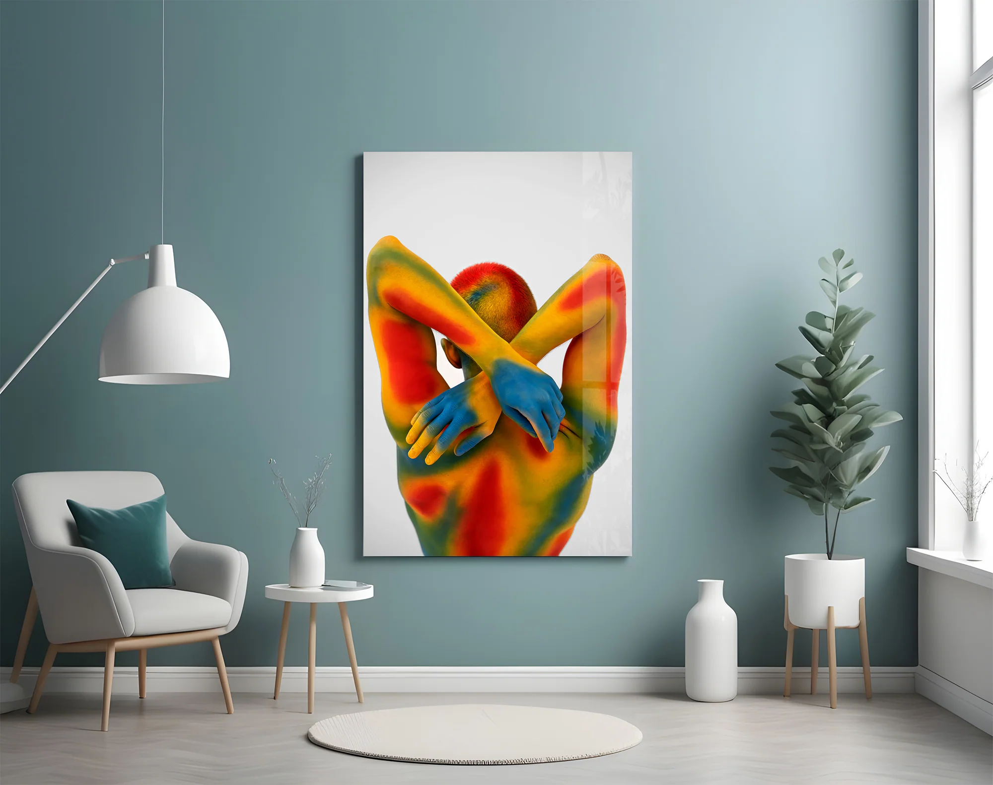 Abstract Embrace Glass Wall Art - Image 4