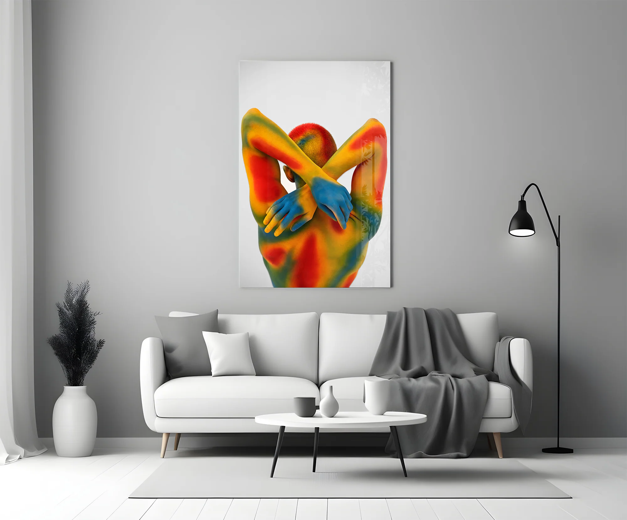 Abstract Embrace Glass Wall Art - Image 5