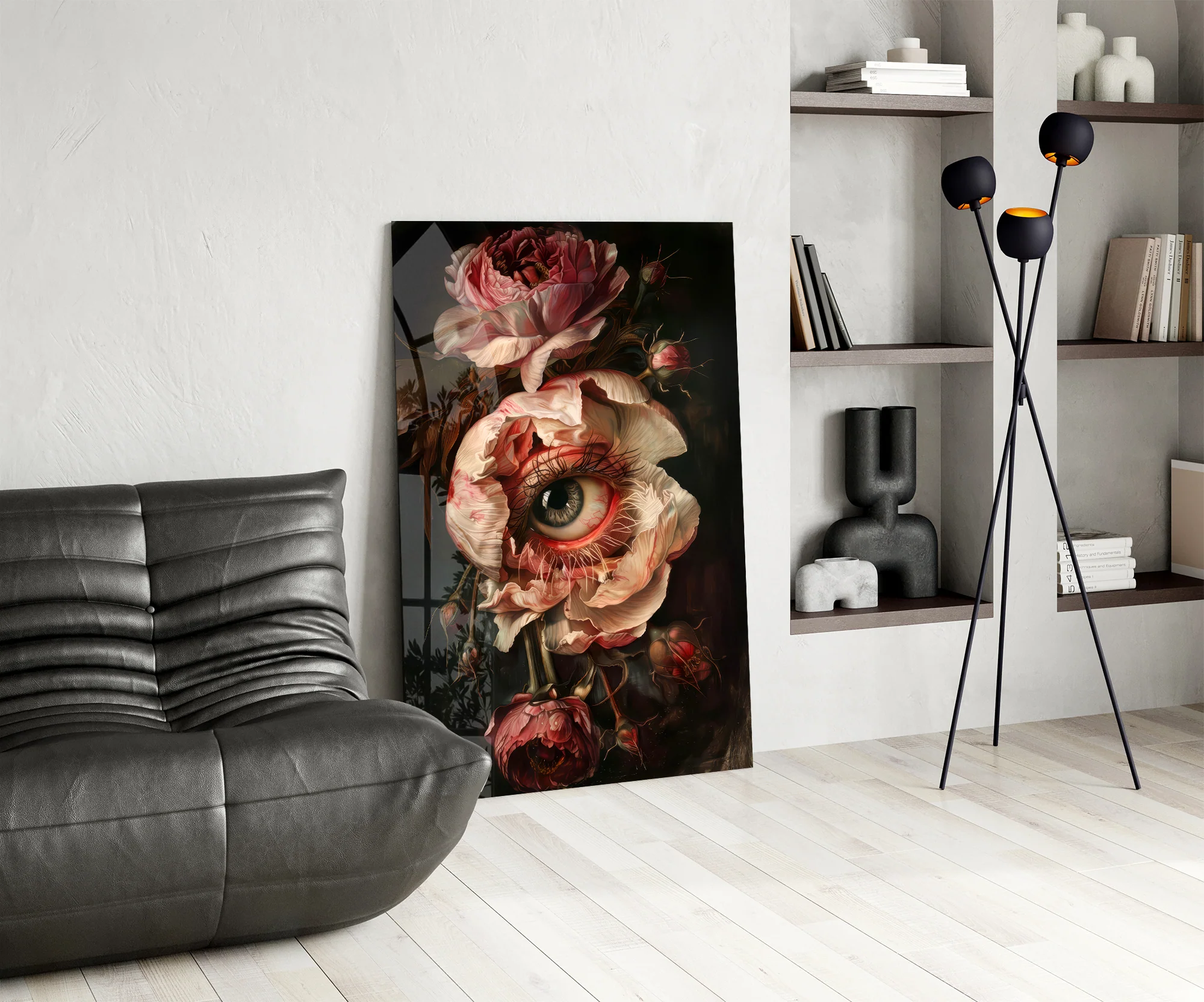 Floral Eye Bloom Glass Wall Art - Image 6