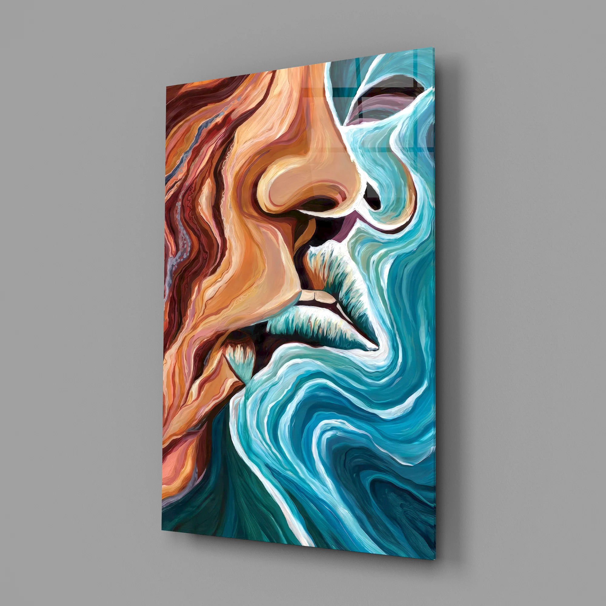 Ethereal Faces in Motion Glass Wall Art - Image 2