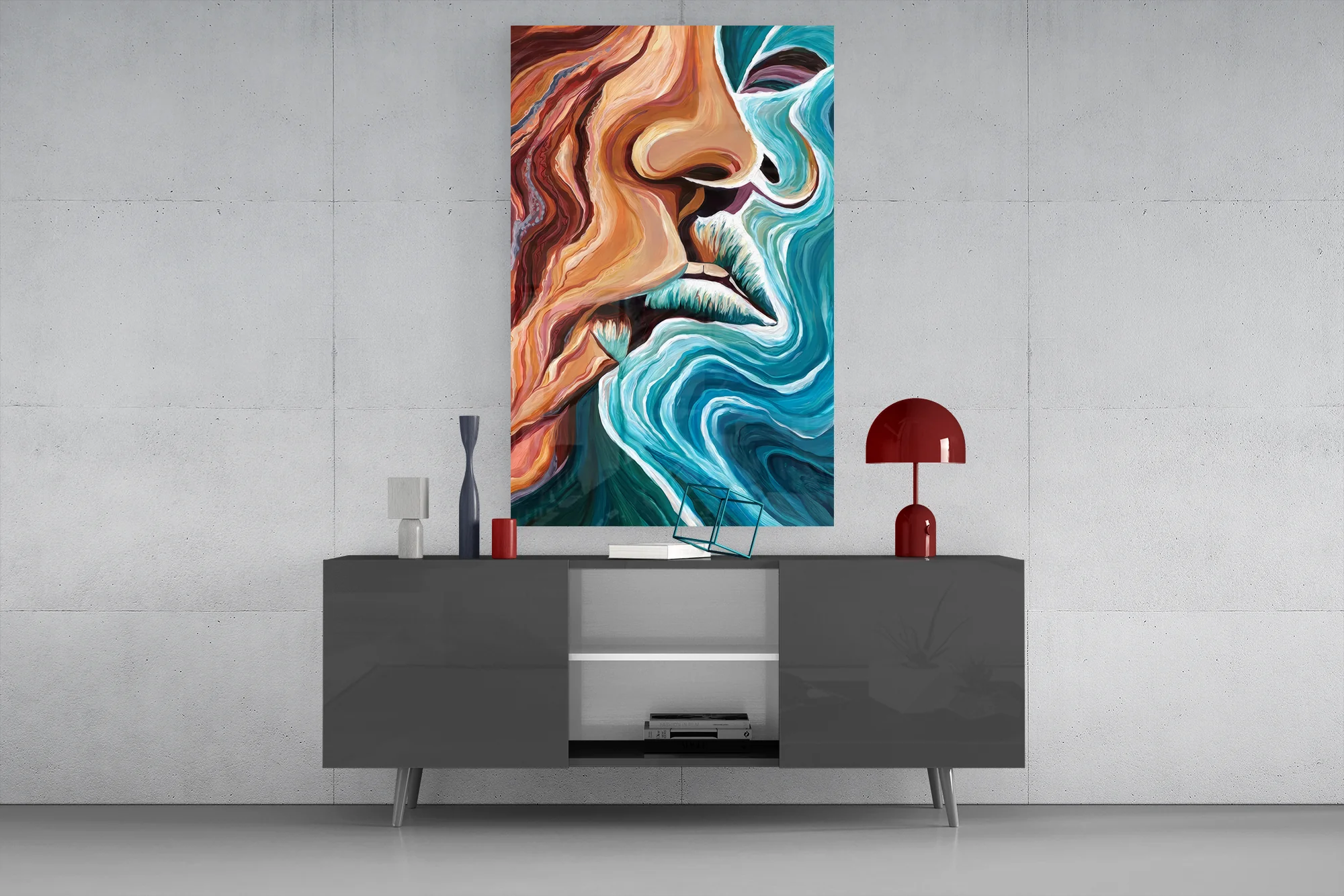 Ethereal Faces in Motion Glass Wall Art - Image 8