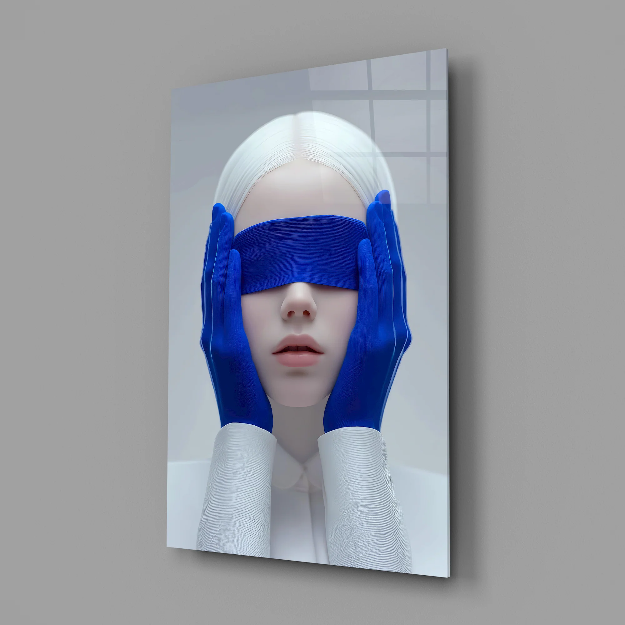 Blindfolded Serenity Glass Wall Art - Image 2