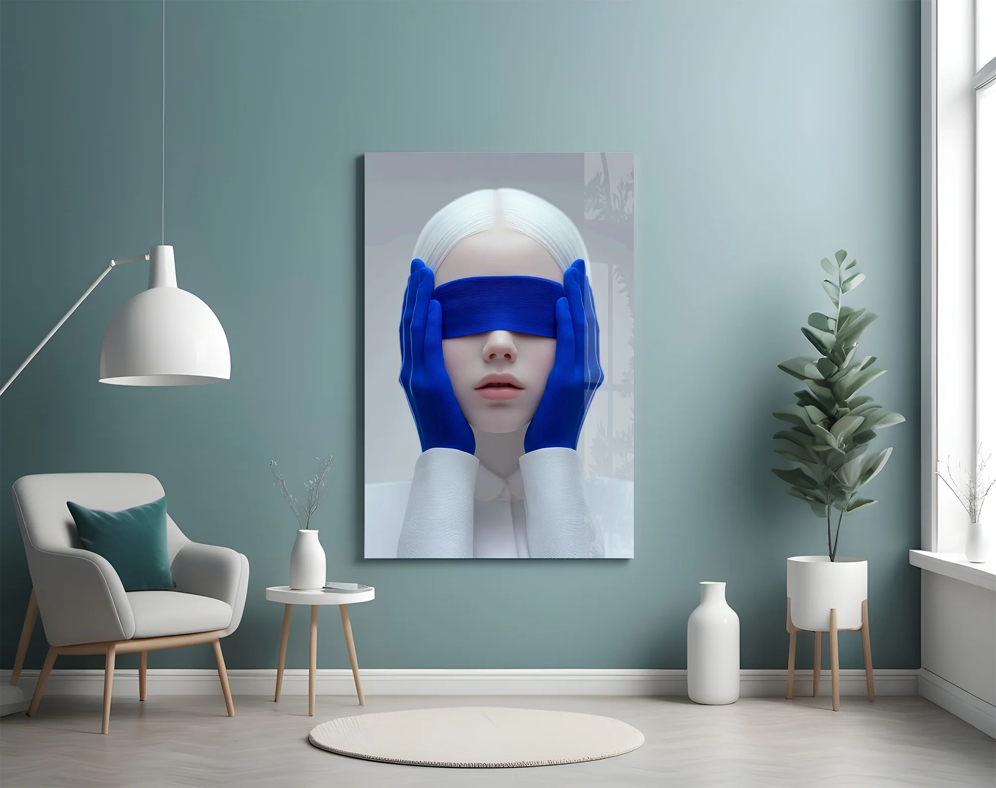 Blindfolded Serenity Glass Wall Art - Image 4