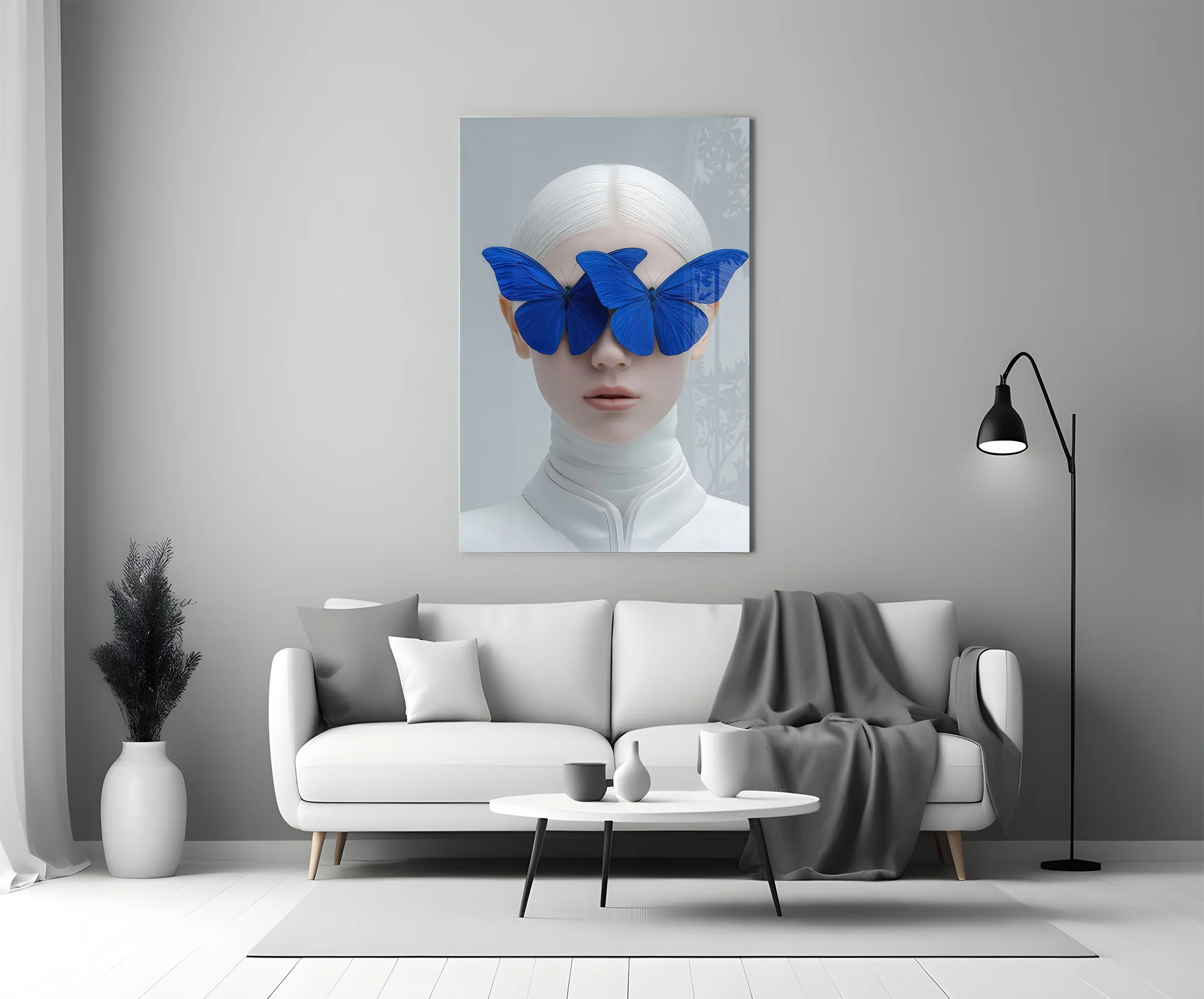 Blue Butterfly Vision Glass Wall Art - Image 5