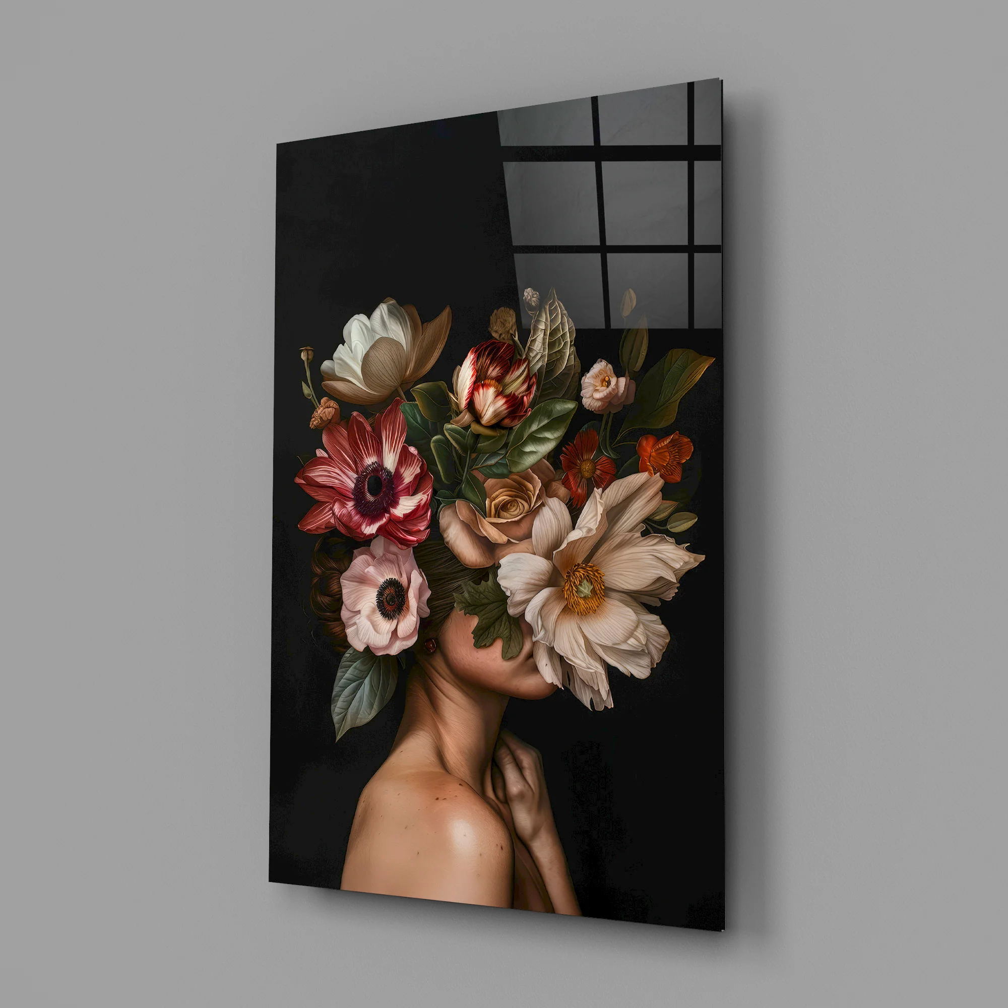 Floral Portrait Glass Wall Art - Image 2