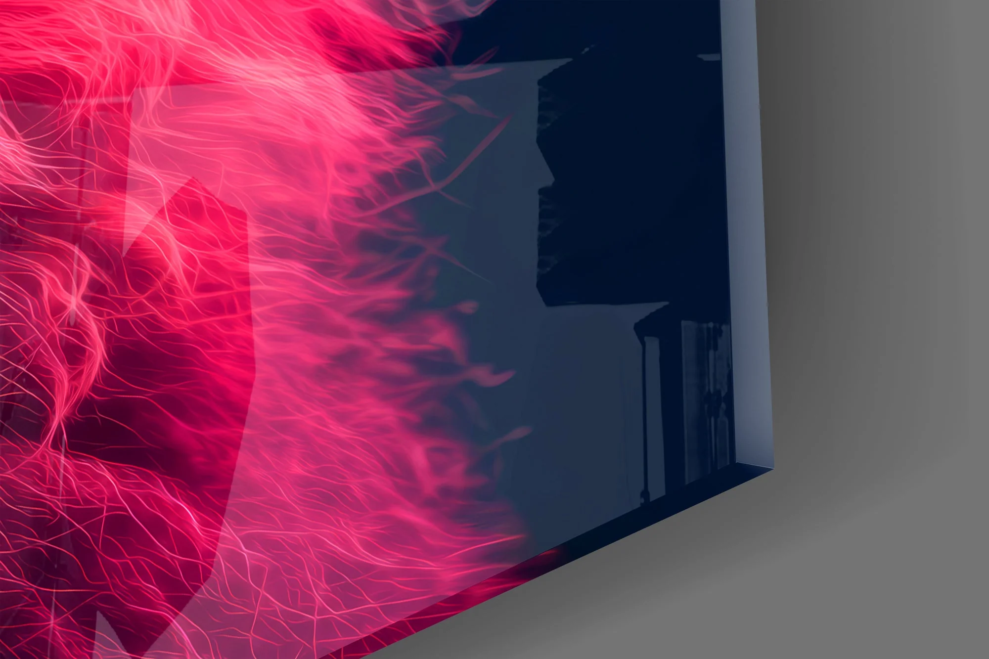 Neon Rebel Lion Glass Wall Art - Image 3