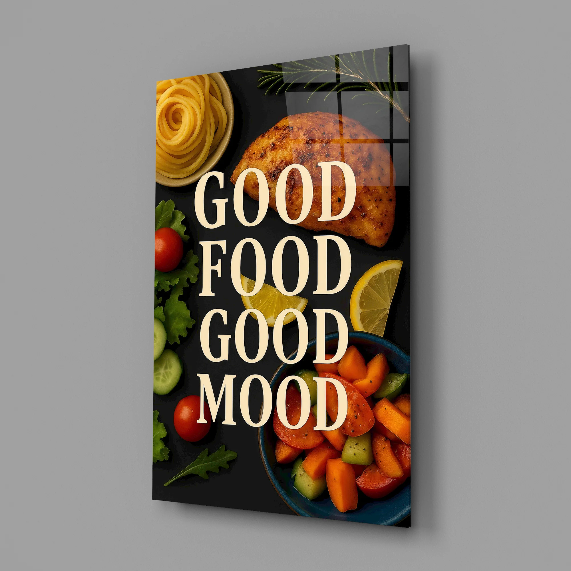 Good Food Good Mood Glass Wall Art - Image 2