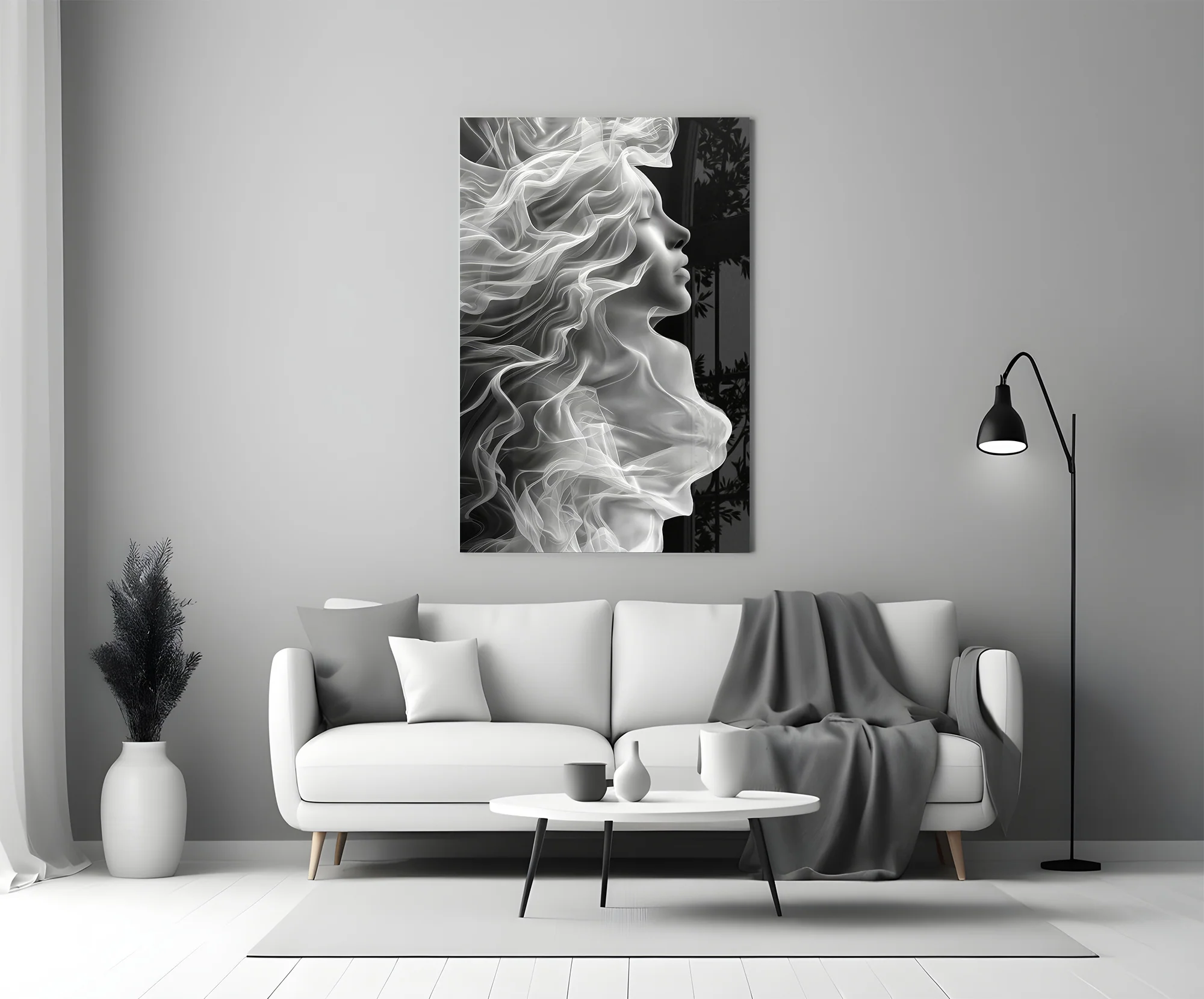 Ethereal Smoke Portrait Glass Wall Art - Image 5