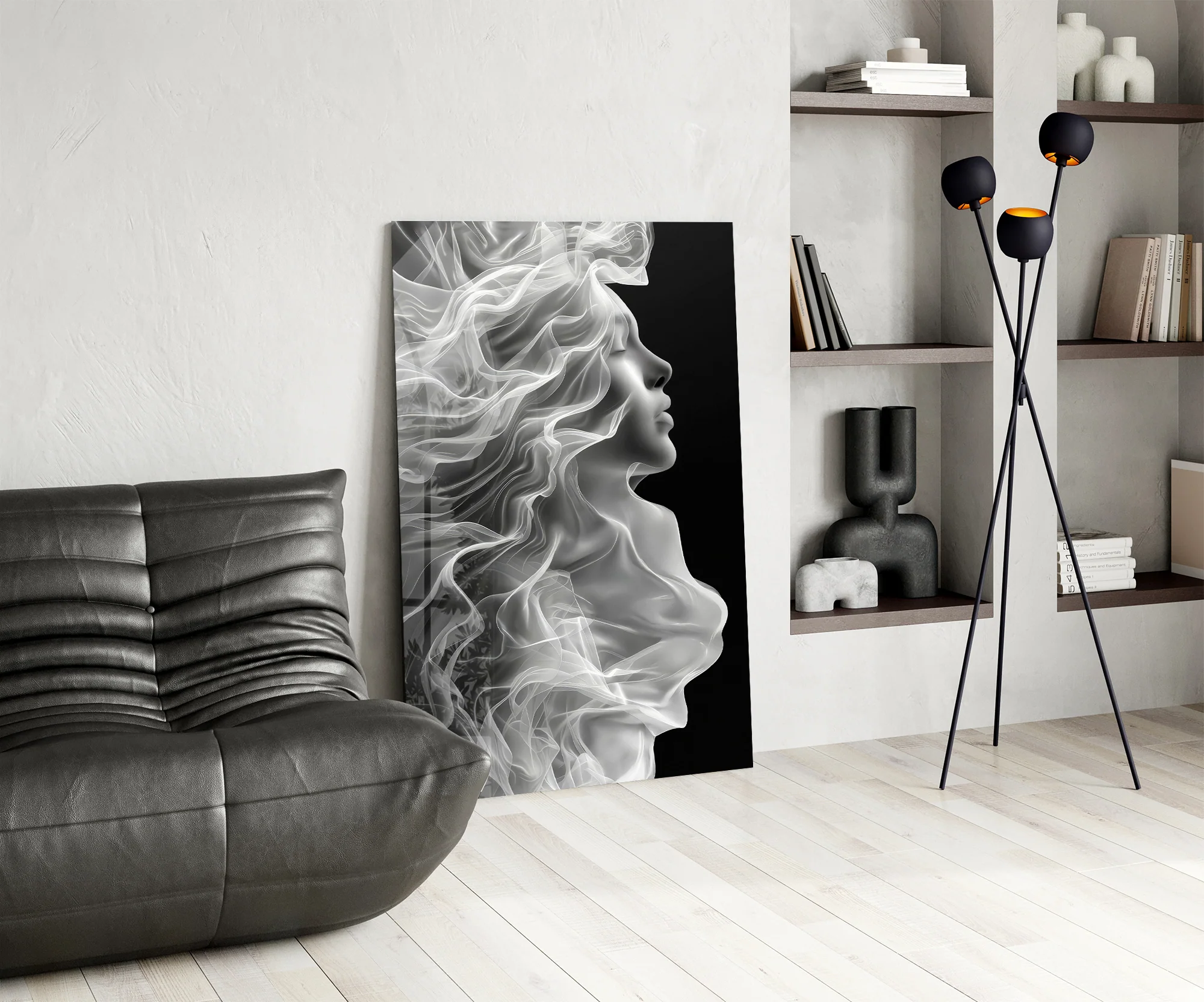 Ethereal Smoke Portrait Glass Wall Art - Image 6