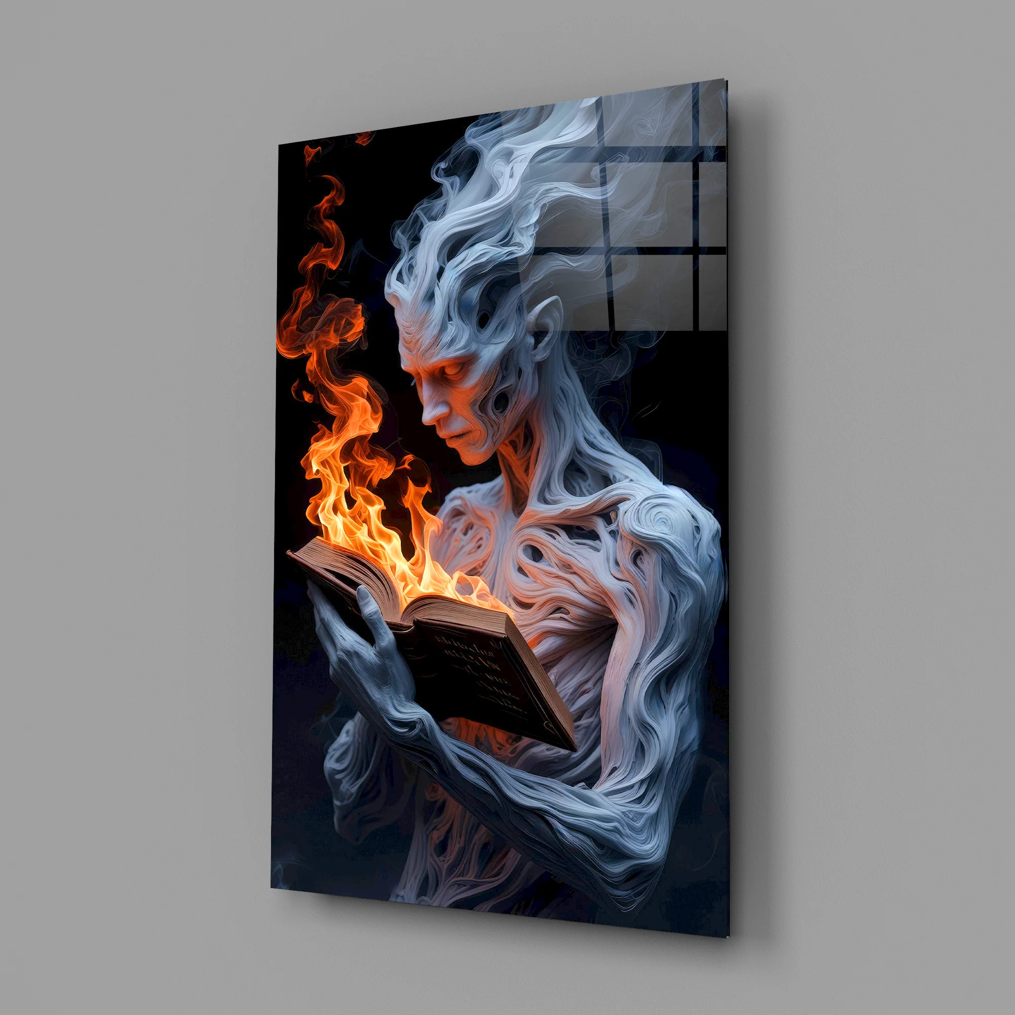 Flaming Wisdom Glass Wall Art - Image 2