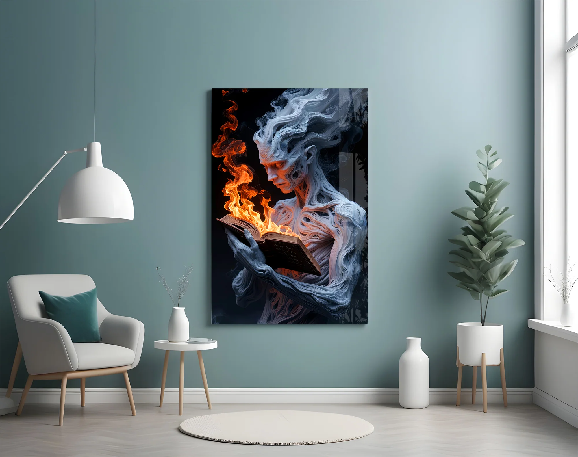 Flaming Wisdom Glass Wall Art - Image 4