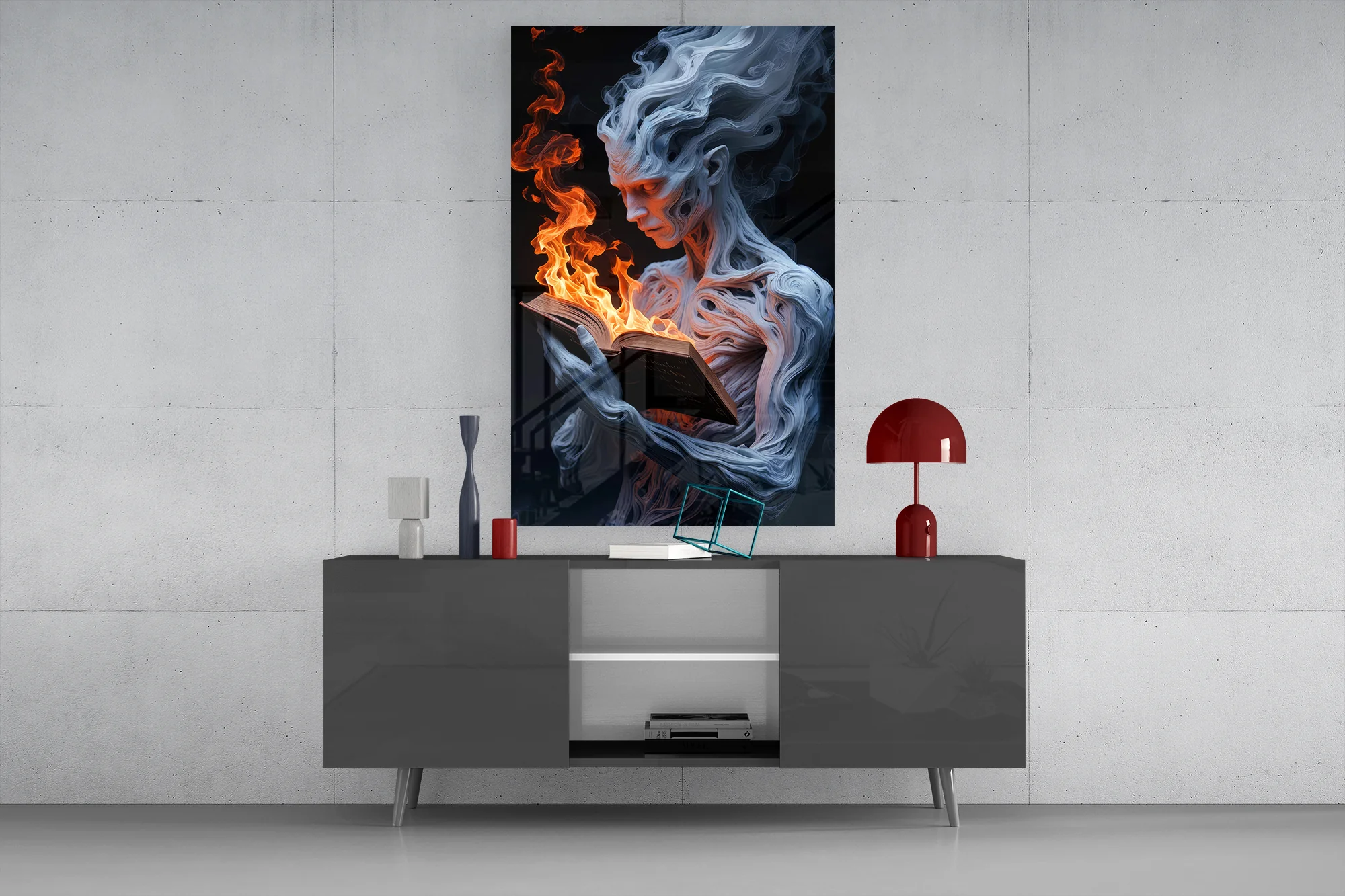 Flaming Wisdom Glass Wall Art - Image 8