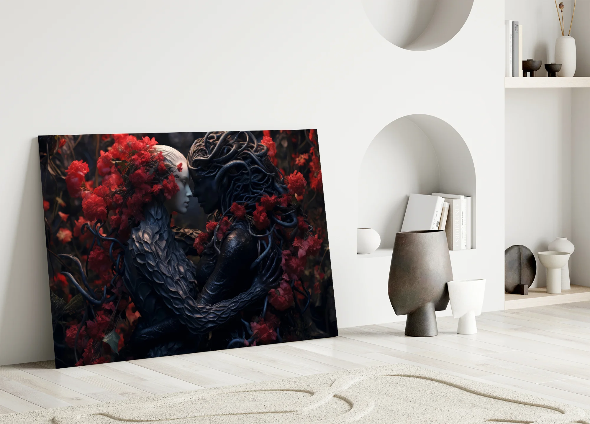 Dark Romance Blossoms Glass Wall Art - Image 5