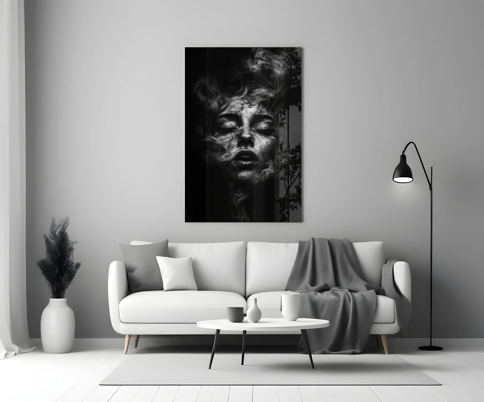 Smoke Portrait Glass Wall Art - Image 5