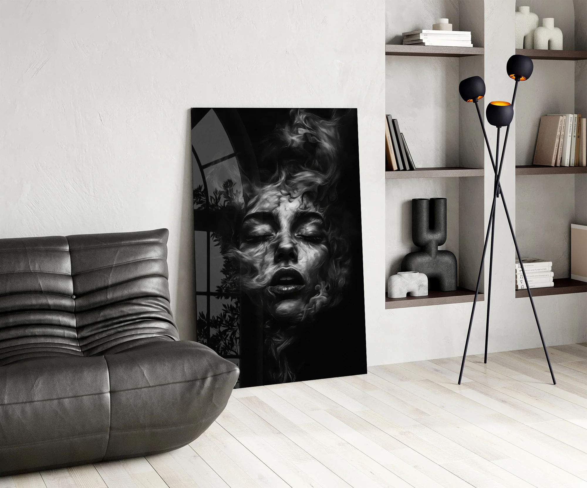 Smoke Portrait Glass Wall Art - Image 6