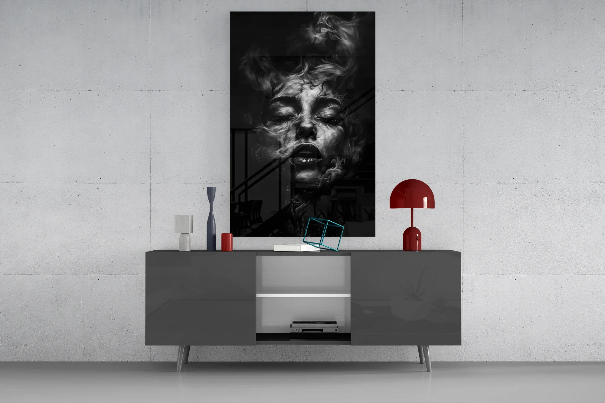Smoke Portrait Glass Wall Art - Image 8