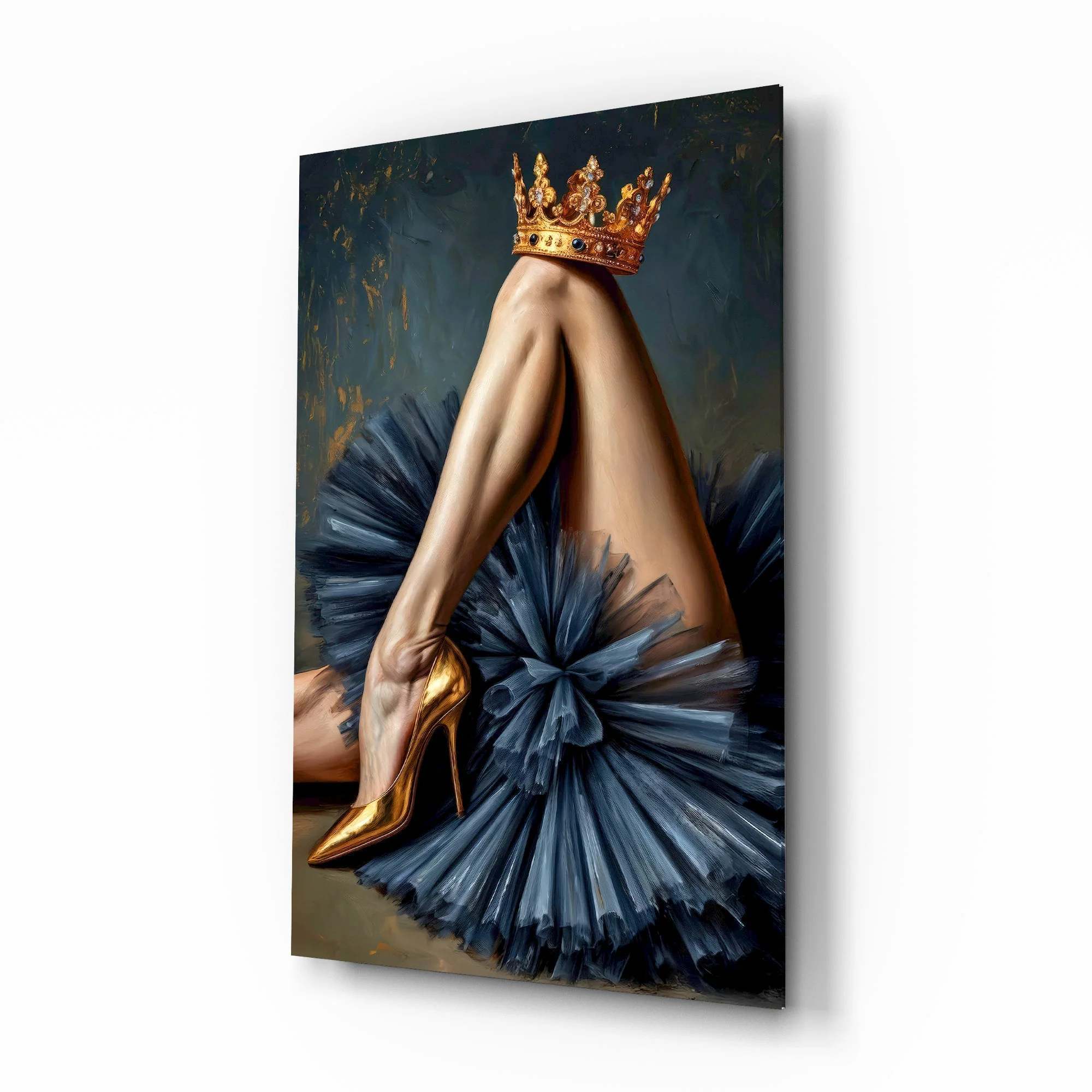 Regal Golden Stiletto Glass Wall Art