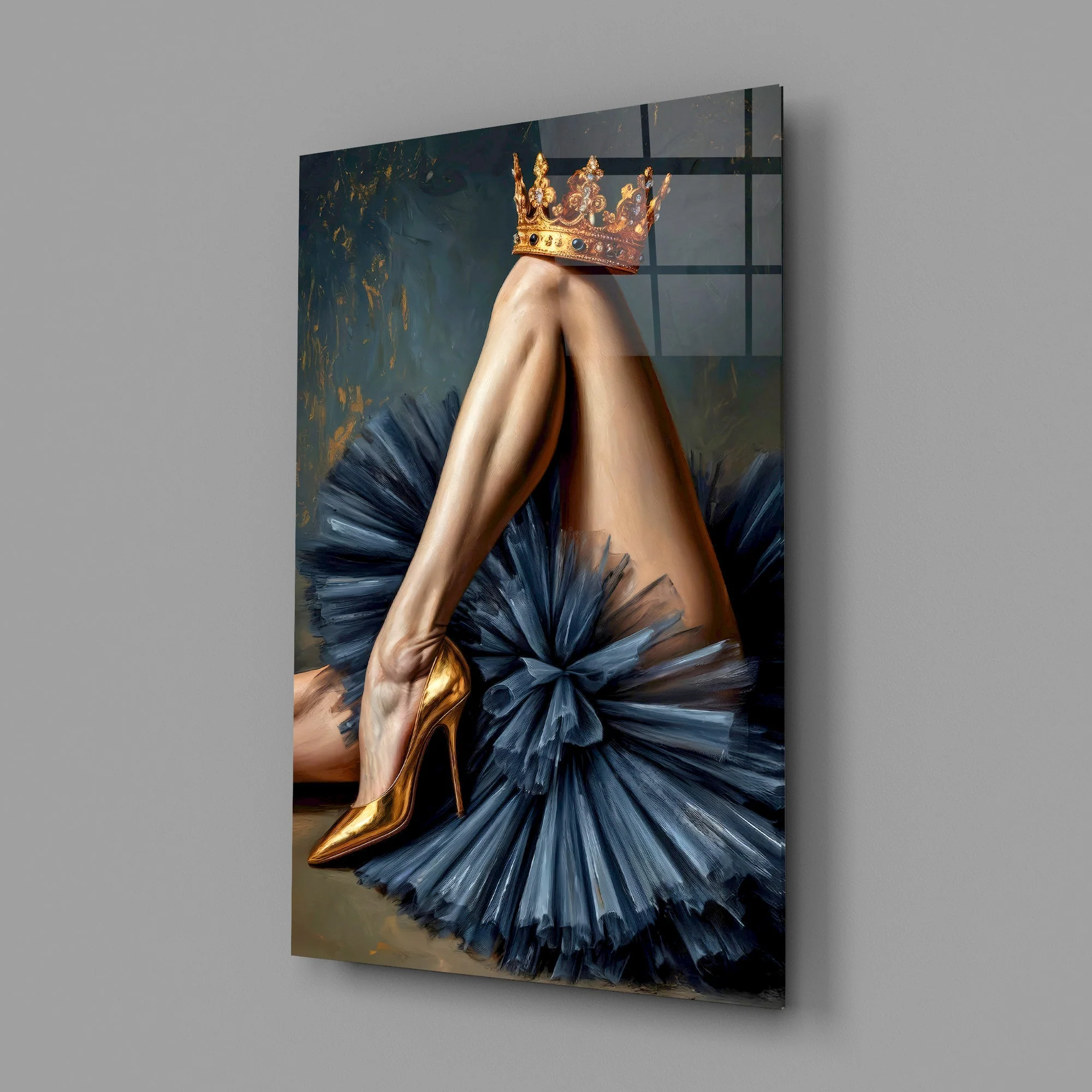 Regal Golden Stiletto Glass Wall Art - Image 2