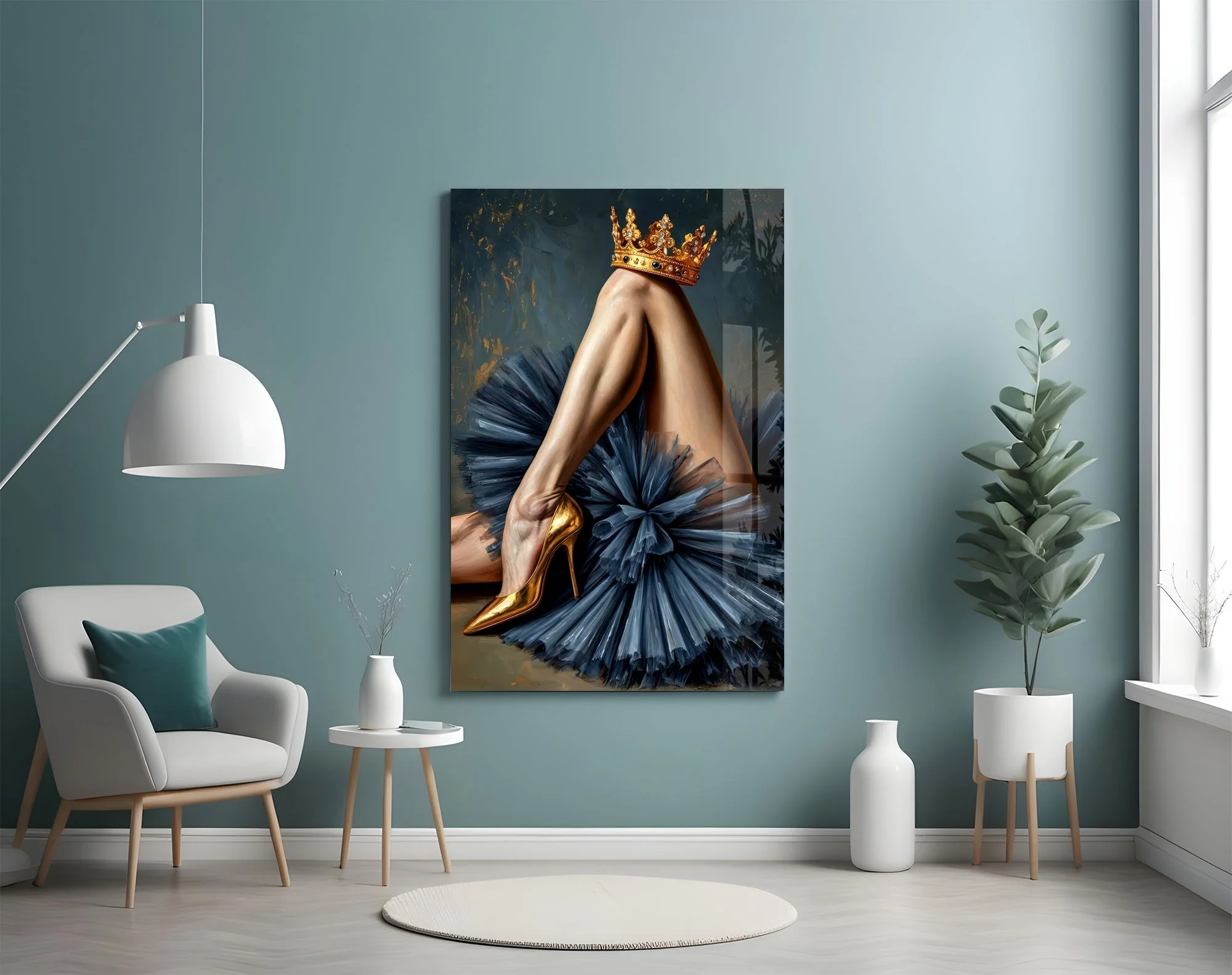 Regal Golden Stiletto Glass Wall Art - Image 4