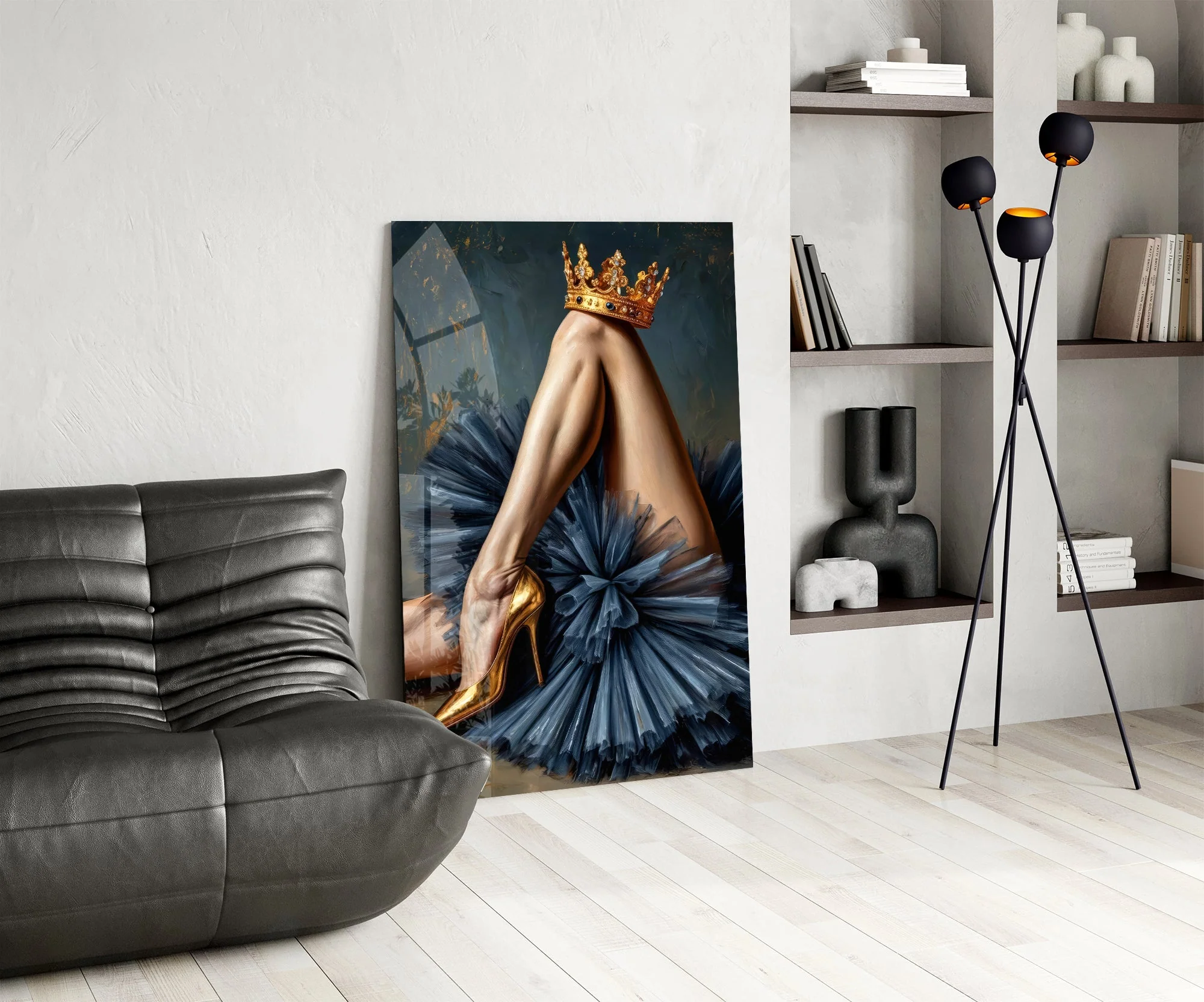 Regal Golden Stiletto Glass Wall Art - Image 6