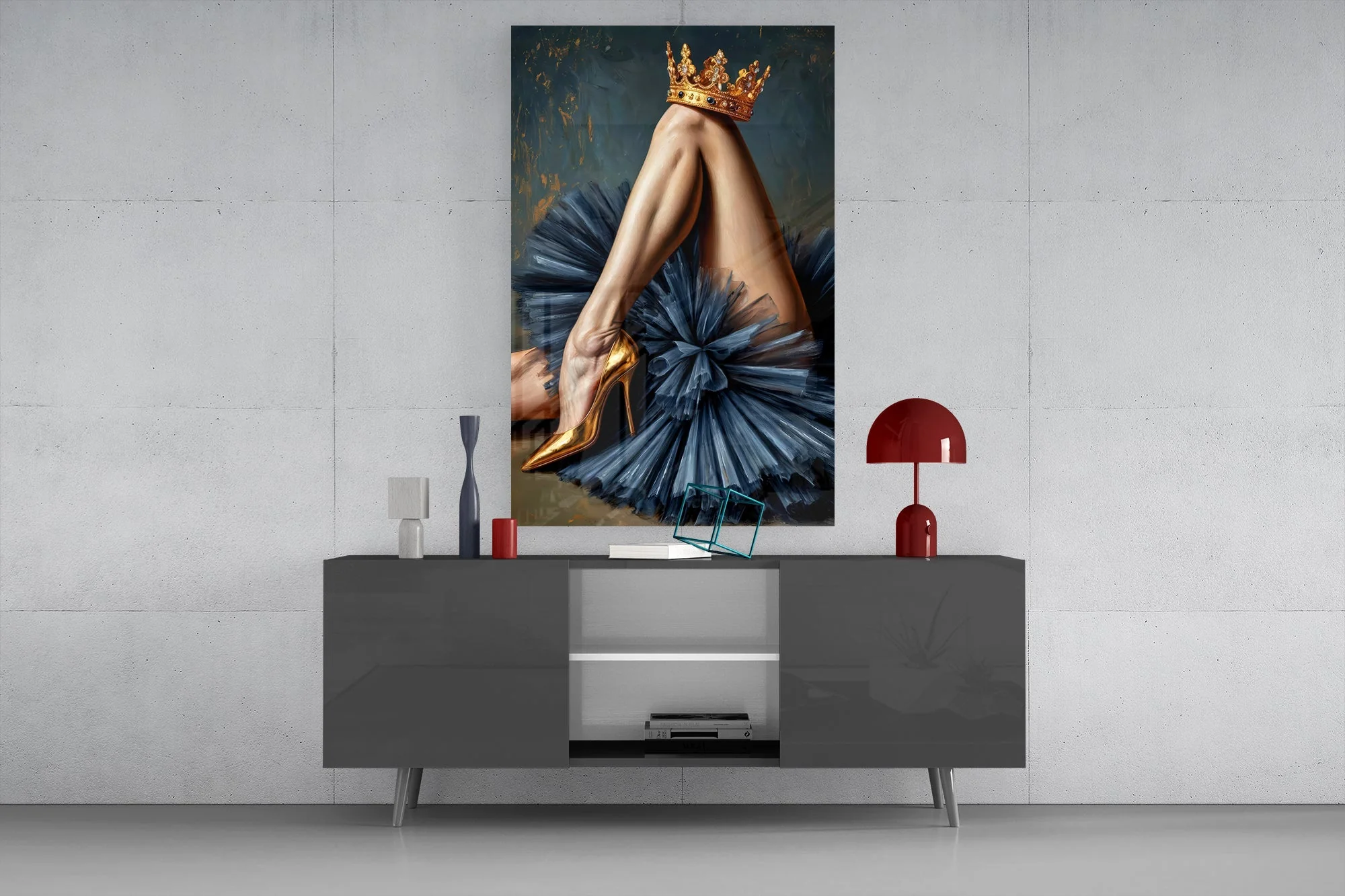 Regal Golden Stiletto Glass Wall Art - Image 8