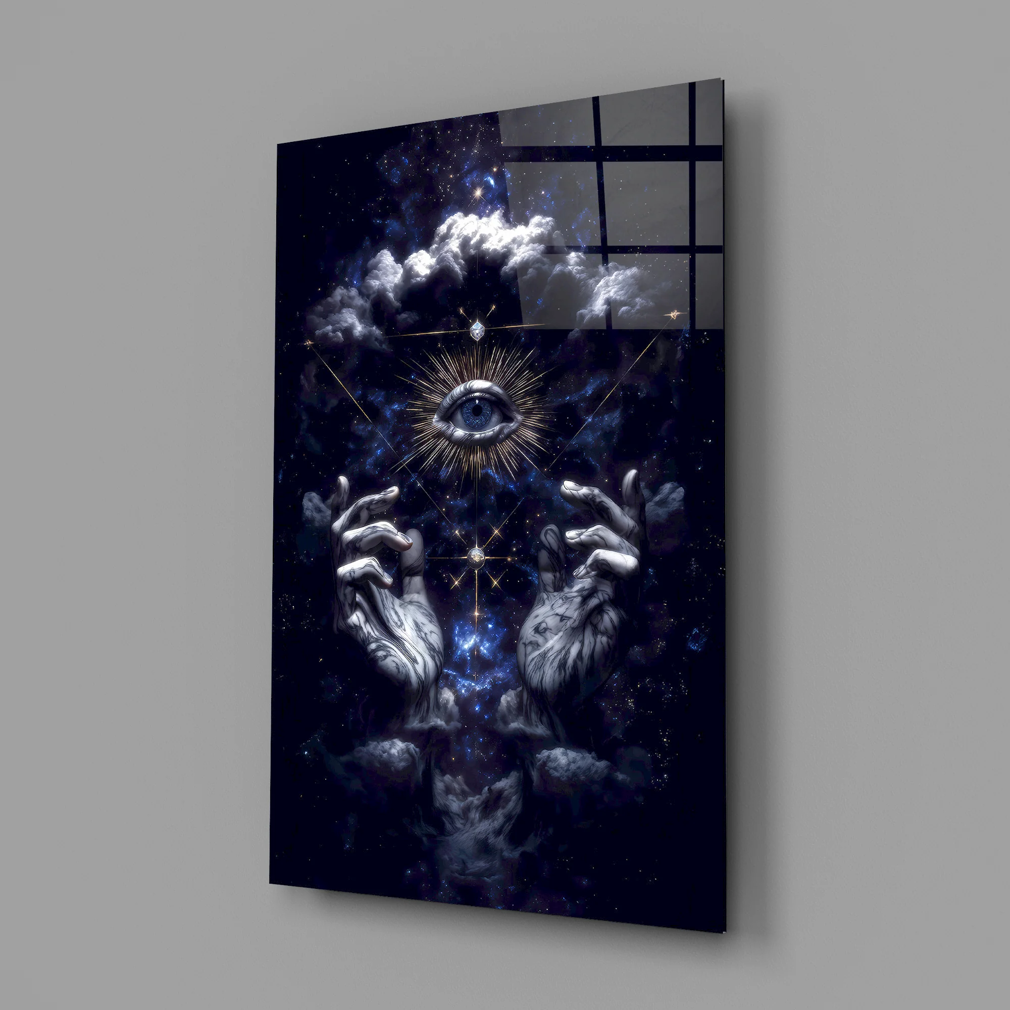 Cosmic Hands Reveal All Glass Wall Art - Image 2