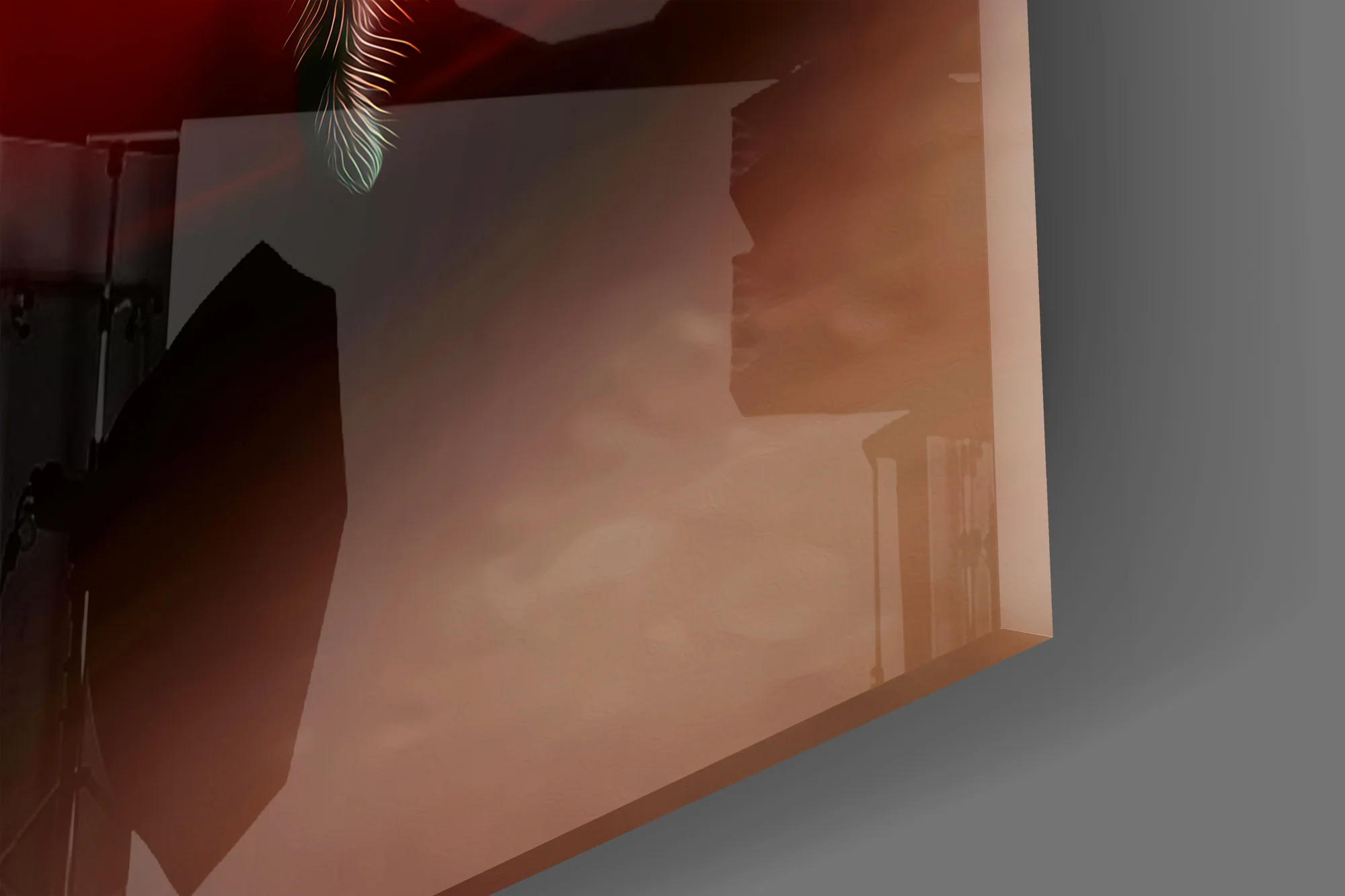 Smoky Spider on Red Glass Wall Art - Image 3