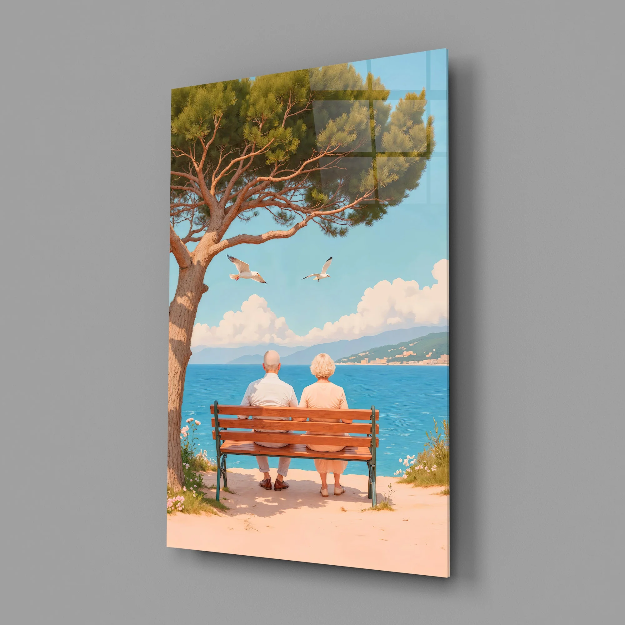 Peaceful Seaside View Glass Wall Art - Image 2