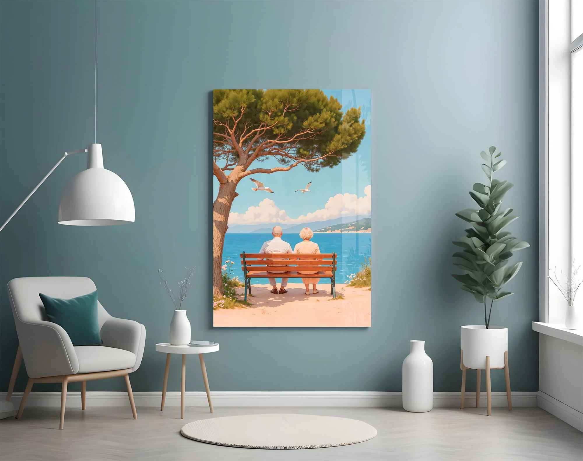 Peaceful Seaside View Glass Wall Art - Image 4