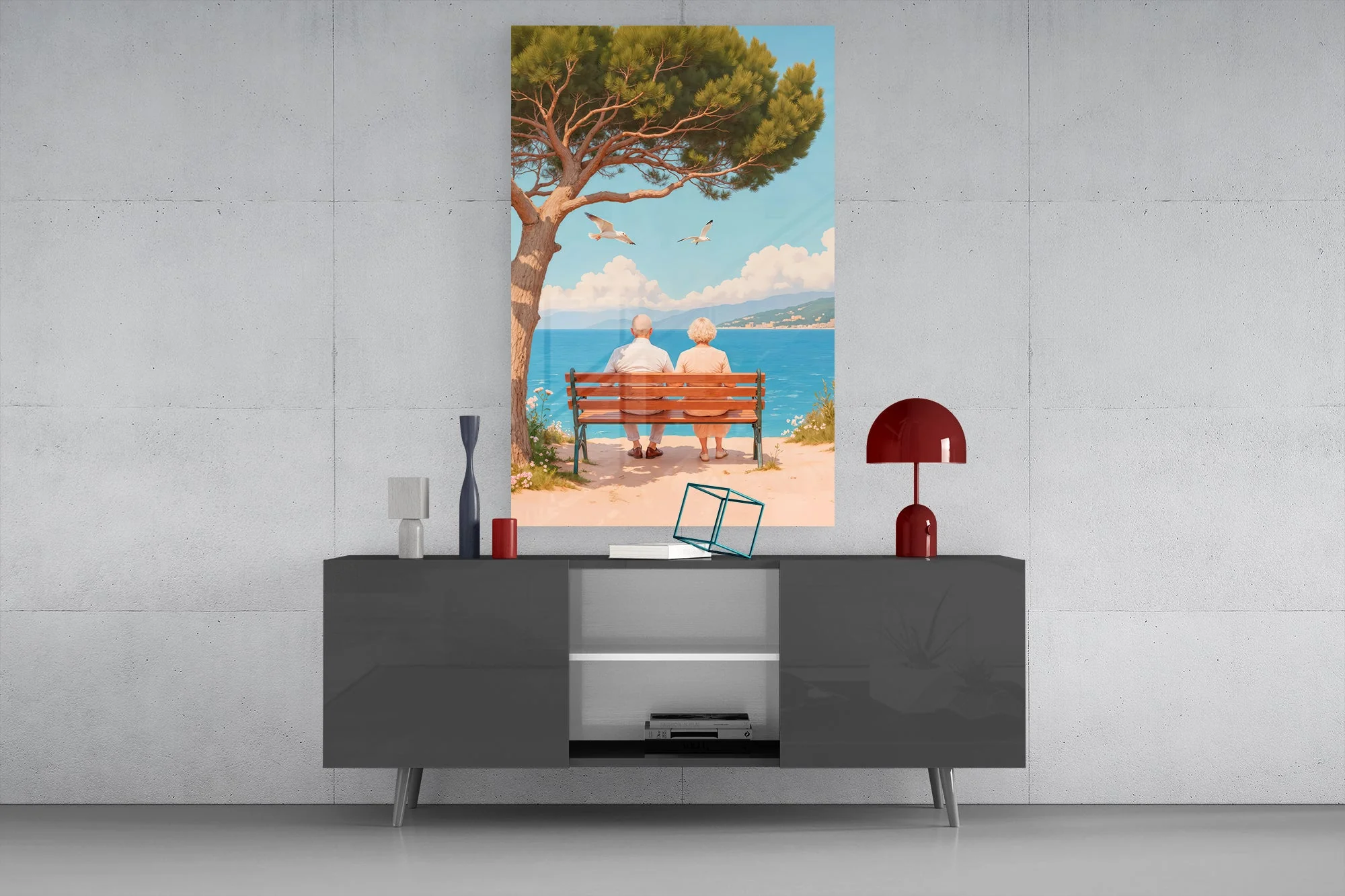 Peaceful Seaside View Glass Wall Art - Image 8