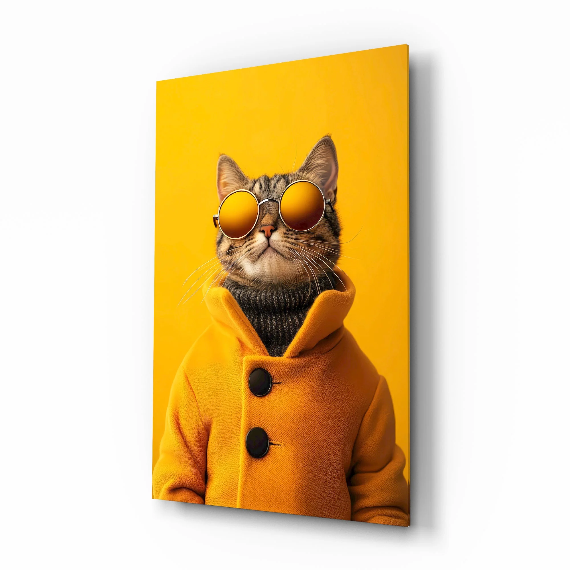 Sophisticated Feline Style Glass Wall Art