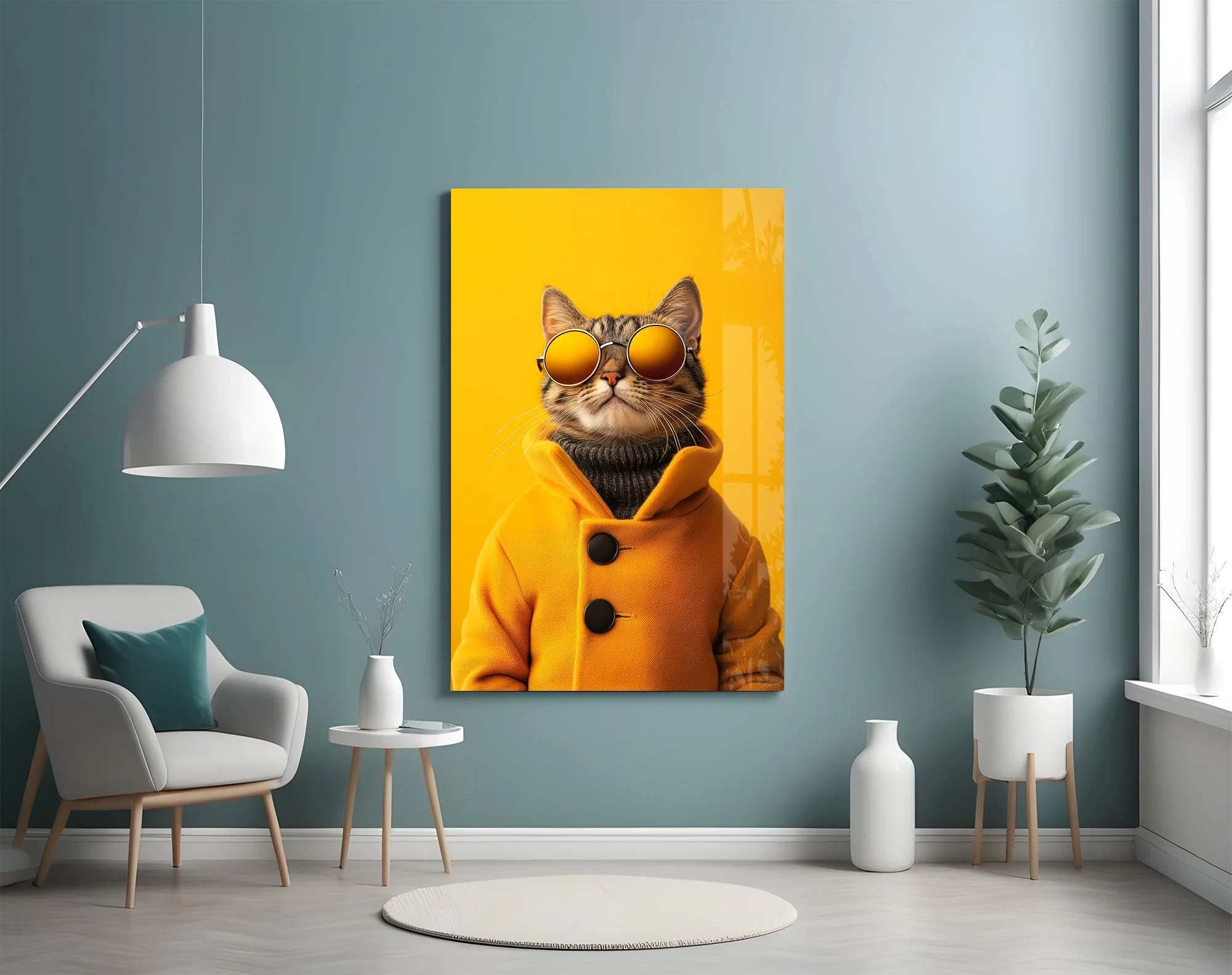 Sophisticated Feline Style Glass Wall Art - Image 4