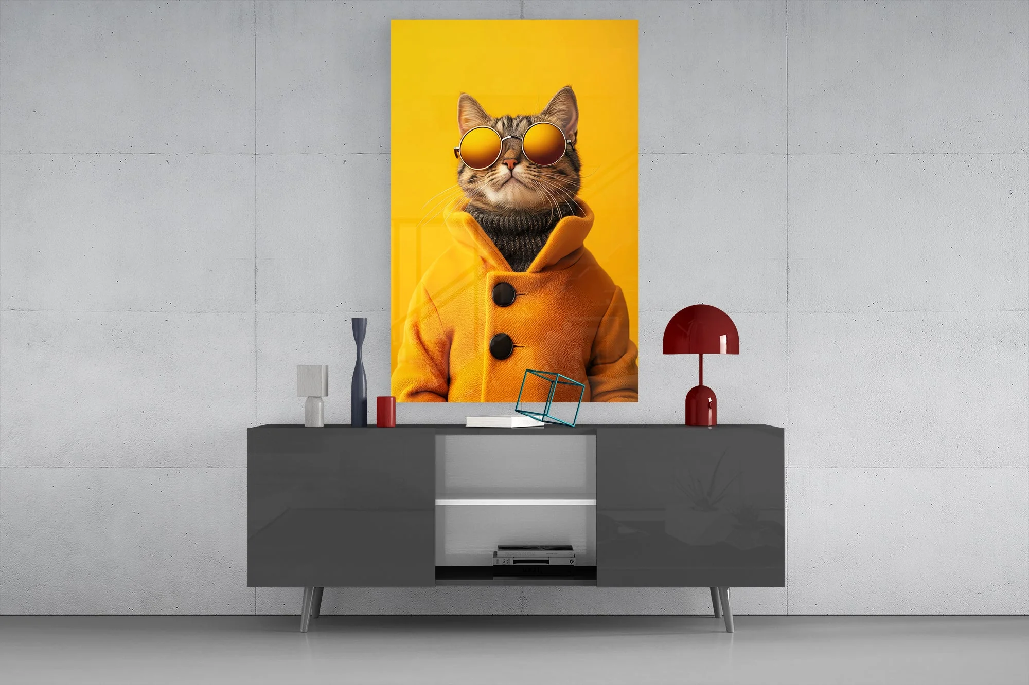 Sophisticated Feline Style Glass Wall Art - Image 8