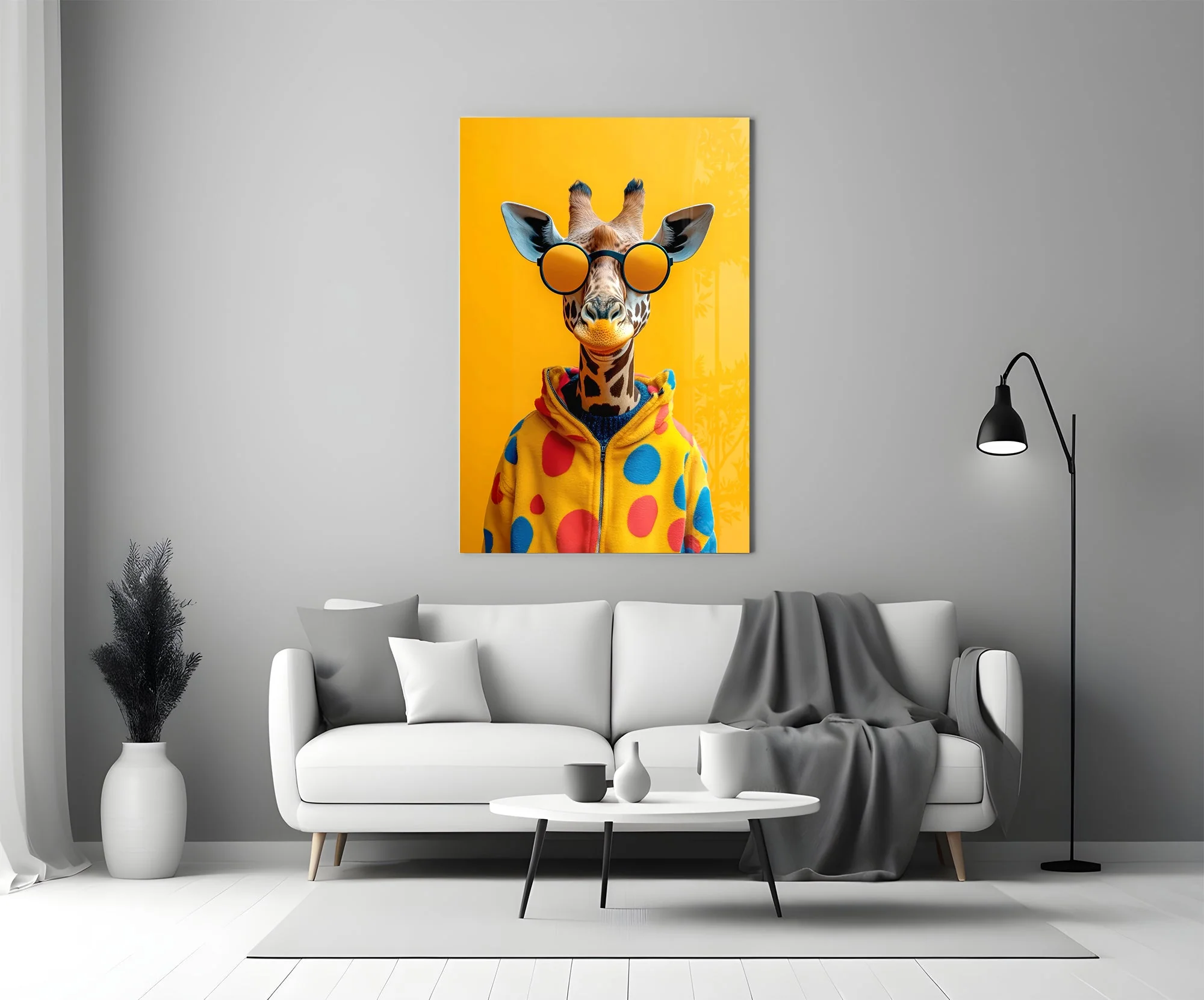 Funky Hipster Giraffe Glass Wall Art - Image 5