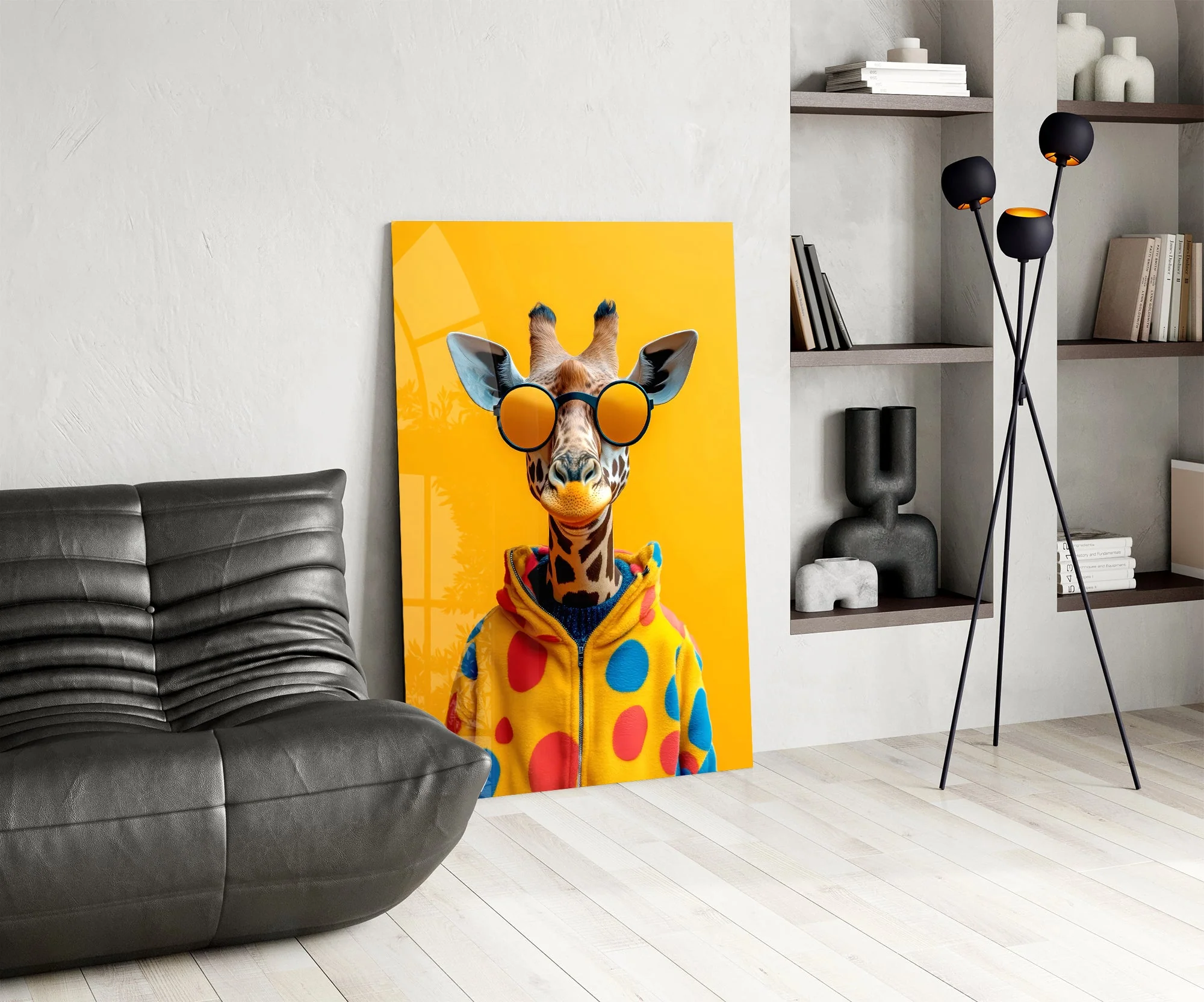 Funky Hipster Giraffe Glass Wall Art - Image 6