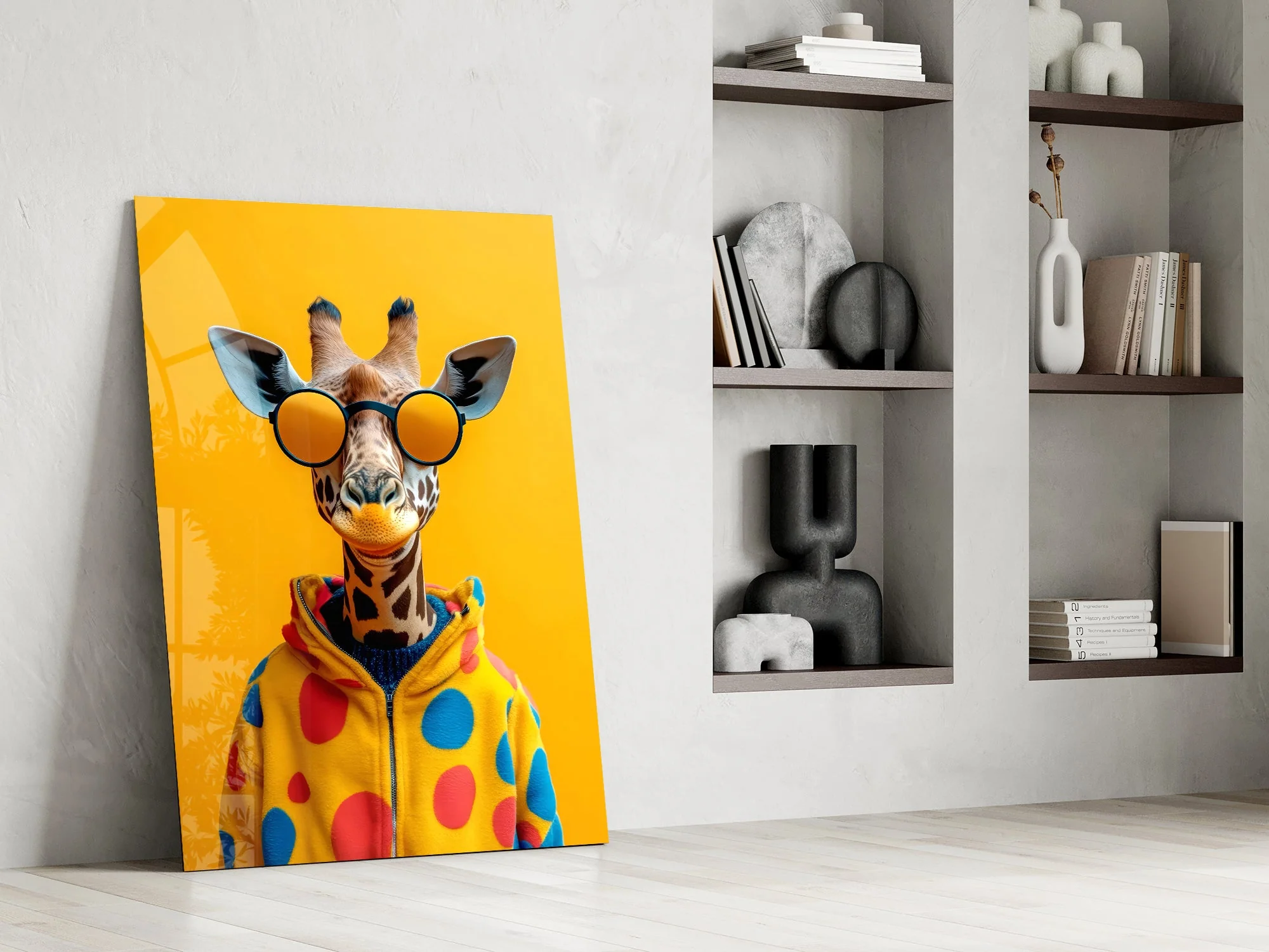 Funky Hipster Giraffe Glass Wall Art - Image 7