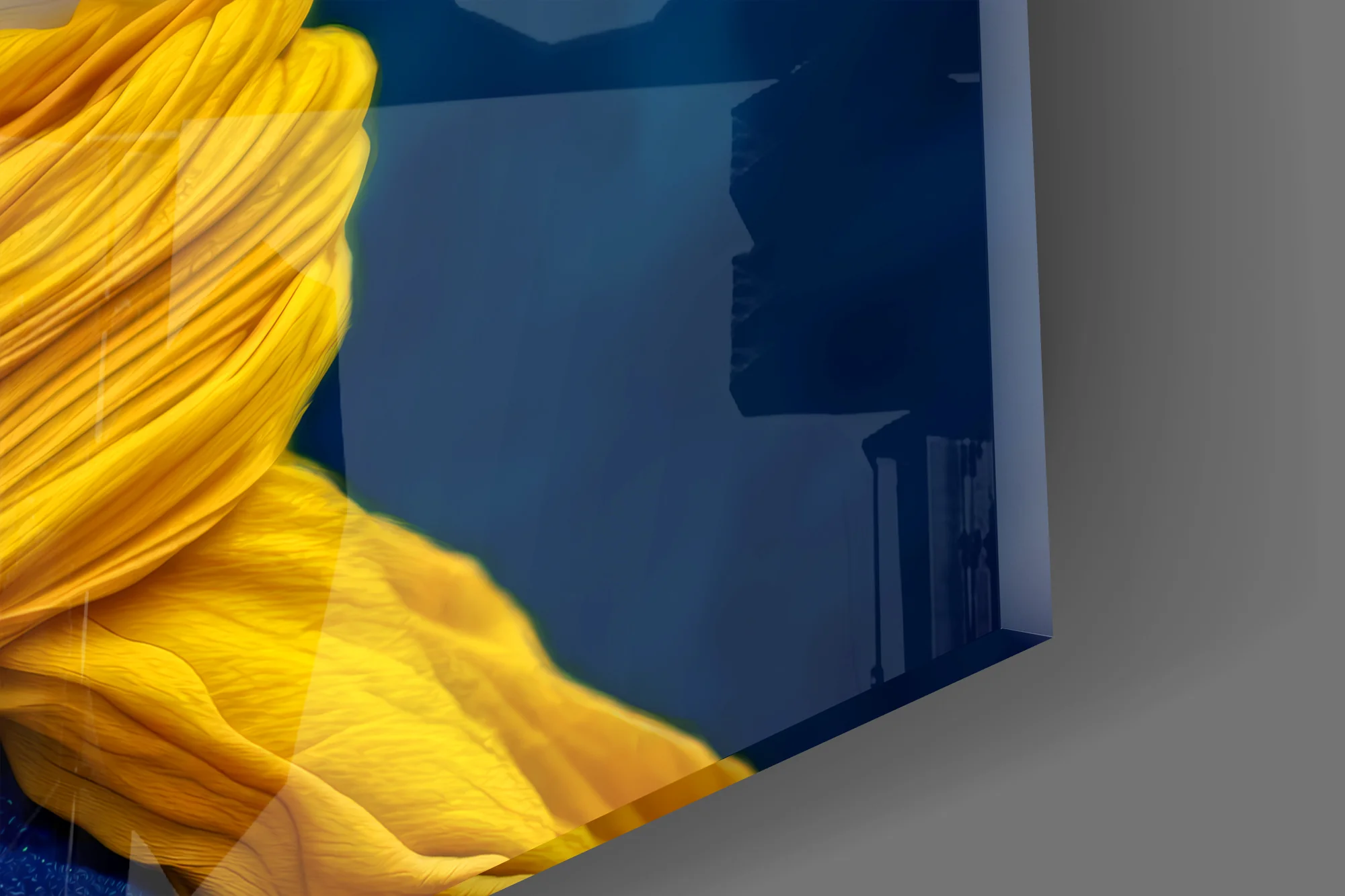 Ethereal Yellow Veil Glass Wall Art - Image 3