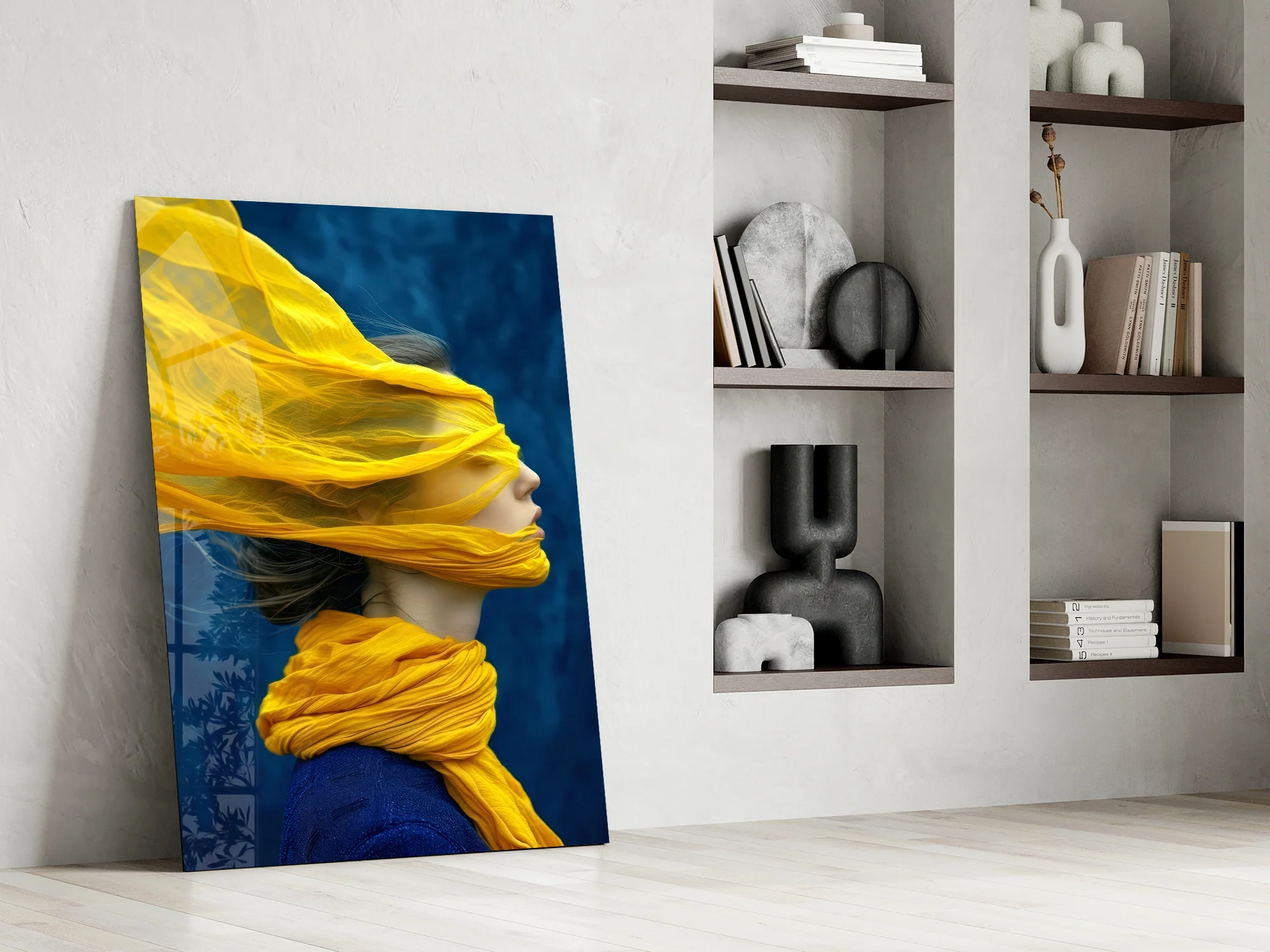 Ethereal Yellow Veil Glass Wall Art - Image 7
