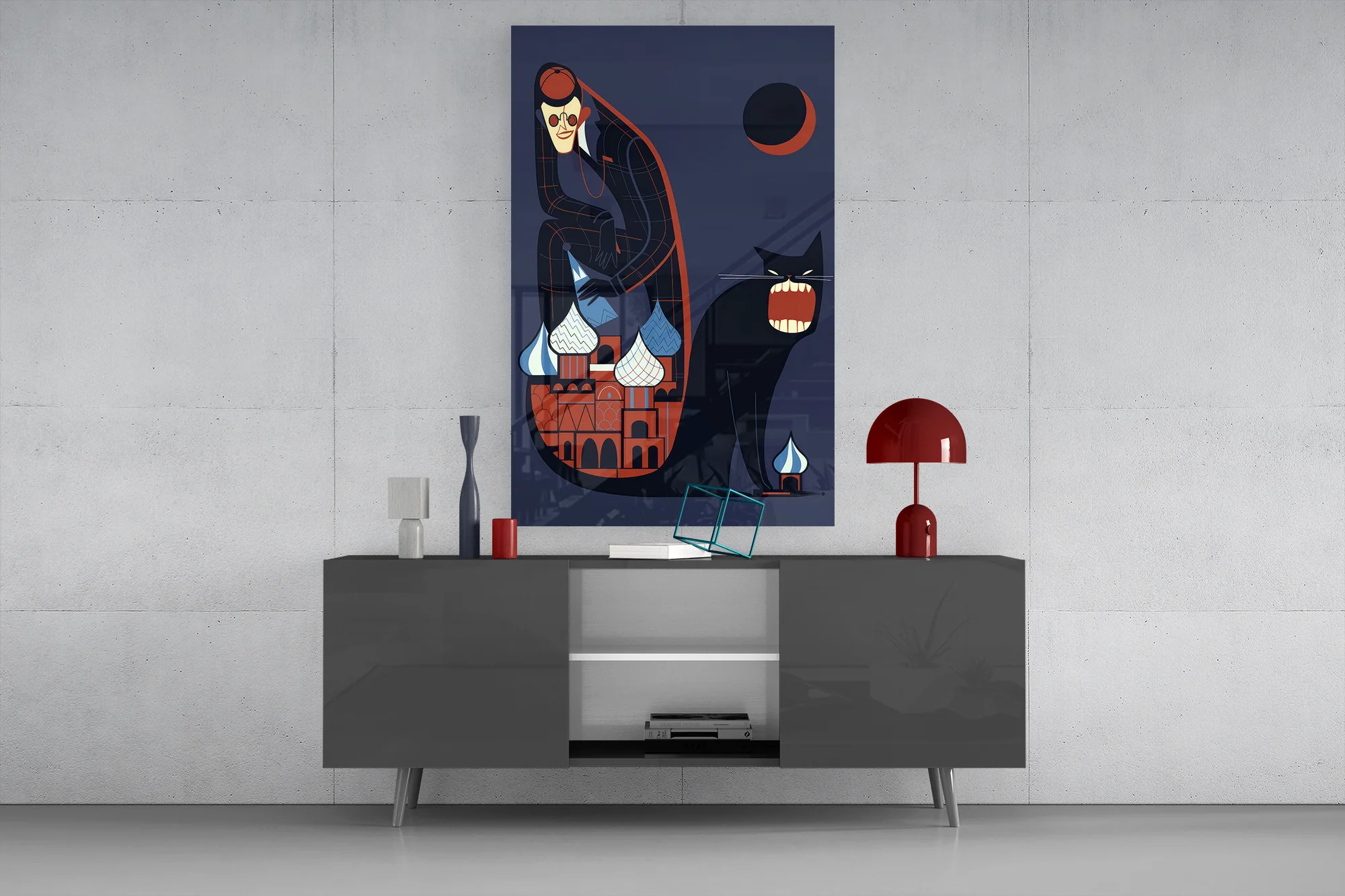 Mystic Cat and Architect Glass Wall Art - Image 8