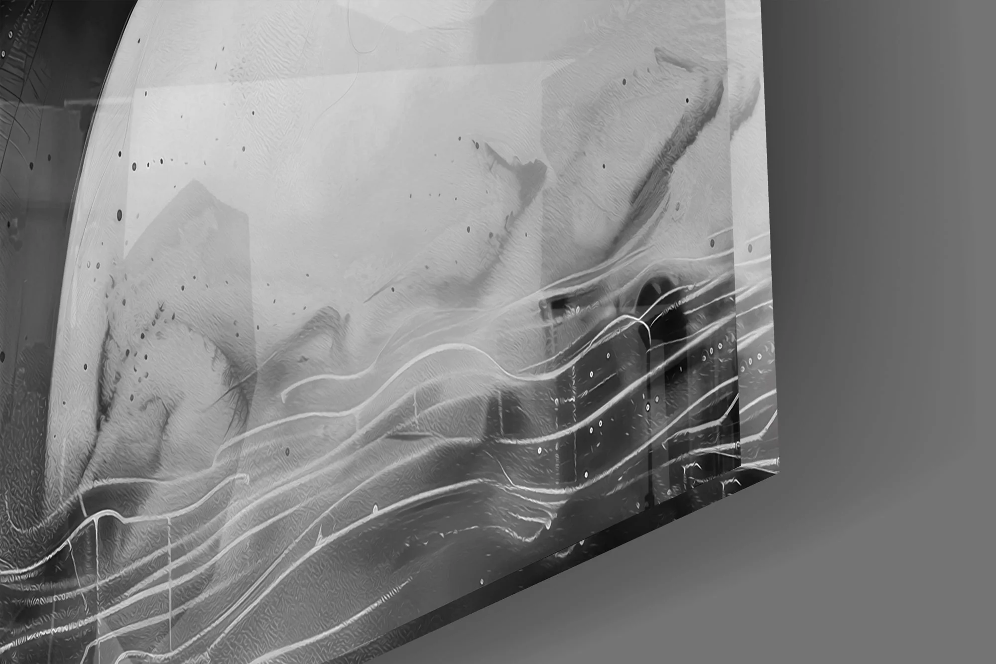 Noir Silhouette Flow Glass Wall Art - Image 3