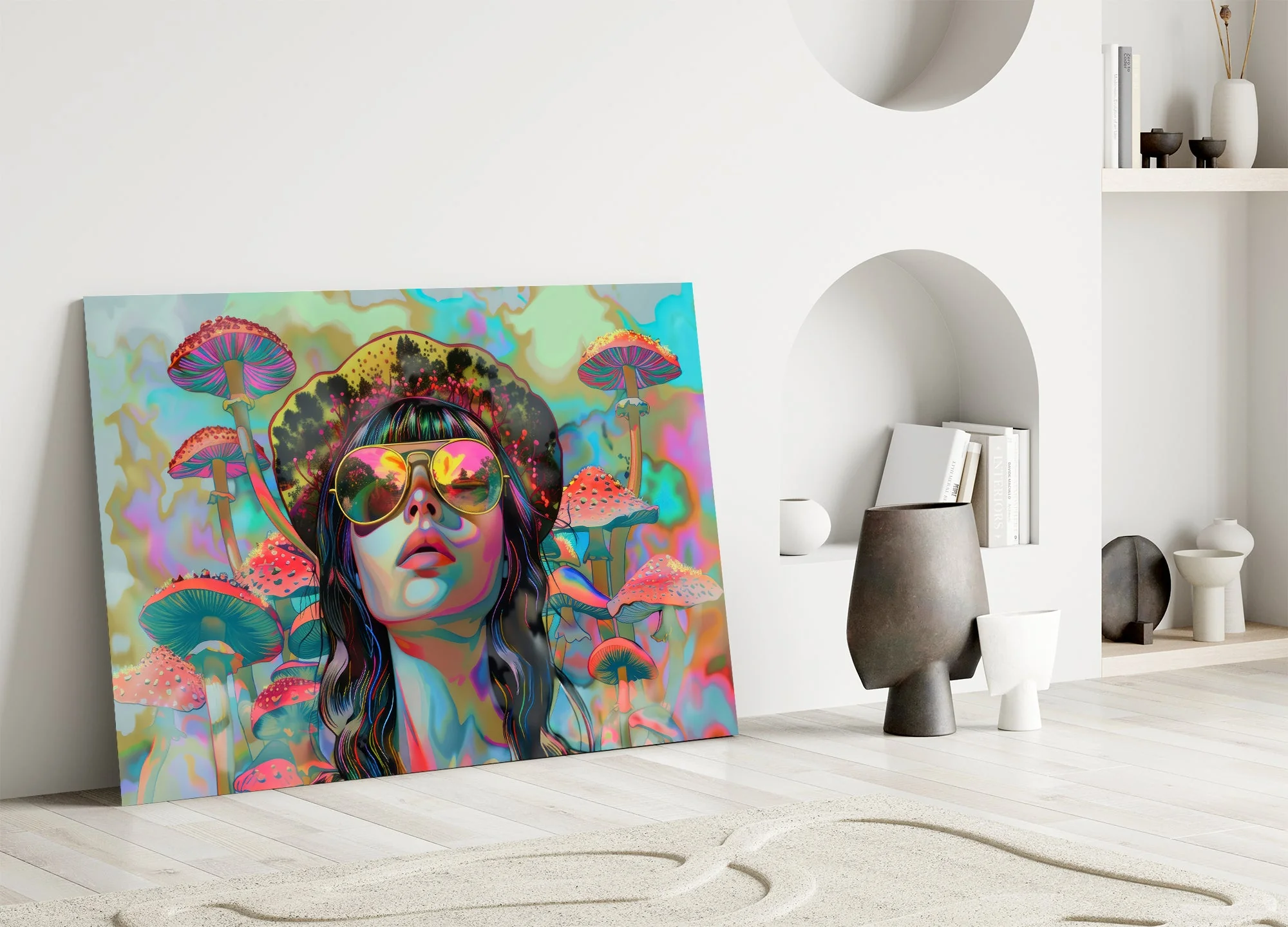 Psychedelic Mushroom Dream Glass Wall Art - Image 5