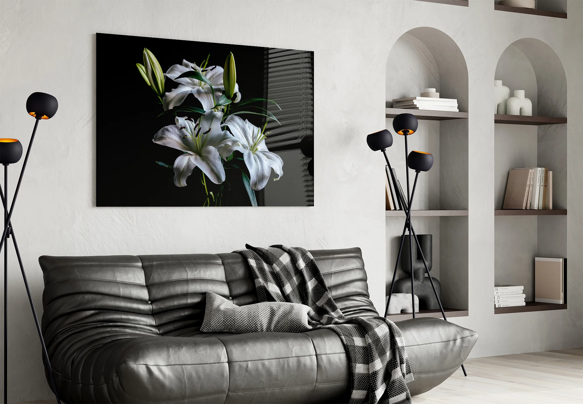 Elegant Lily Bloom Glass Wall Art - Image 4