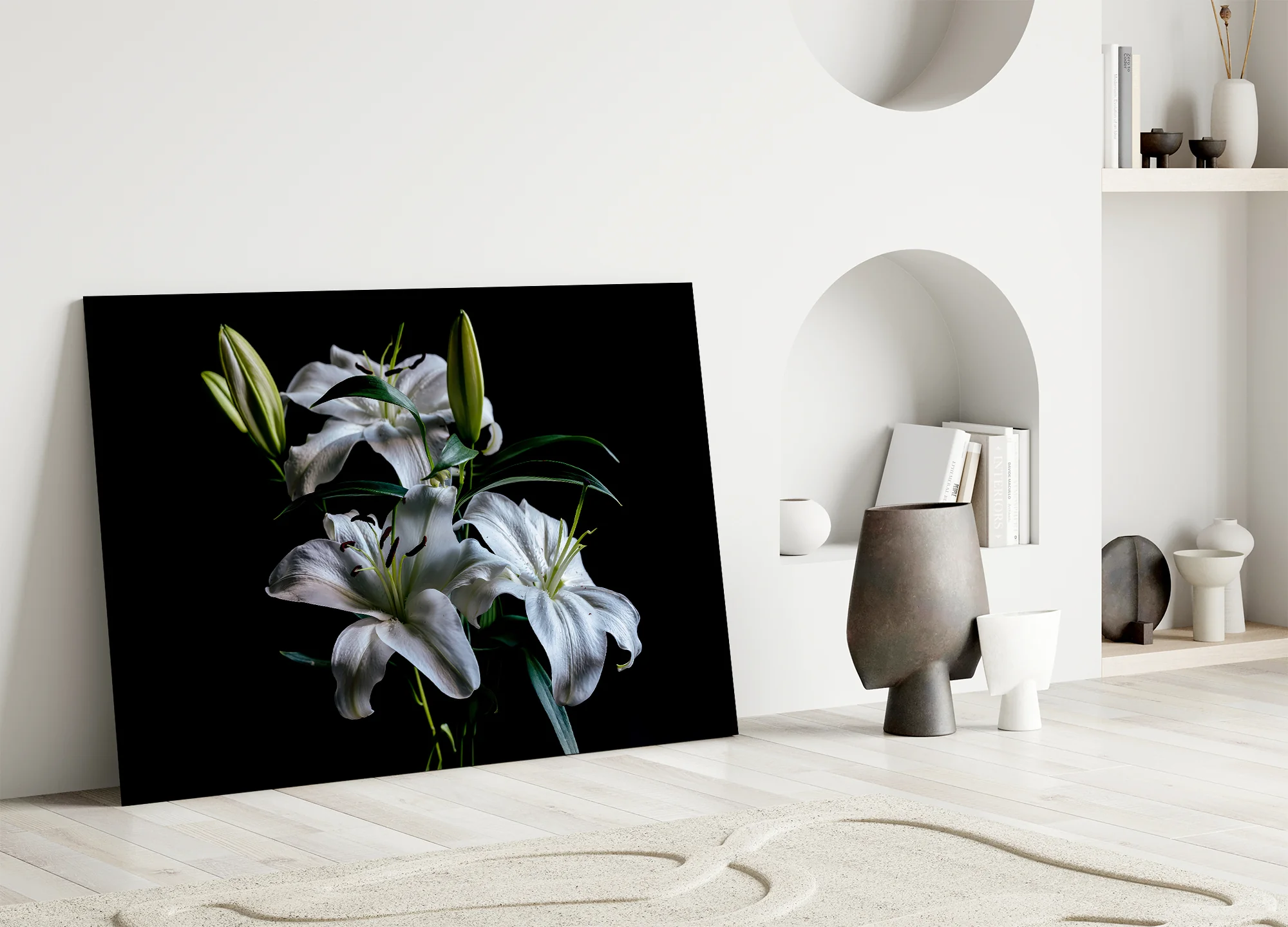 Elegant Lily Bloom Glass Wall Art - Image 5