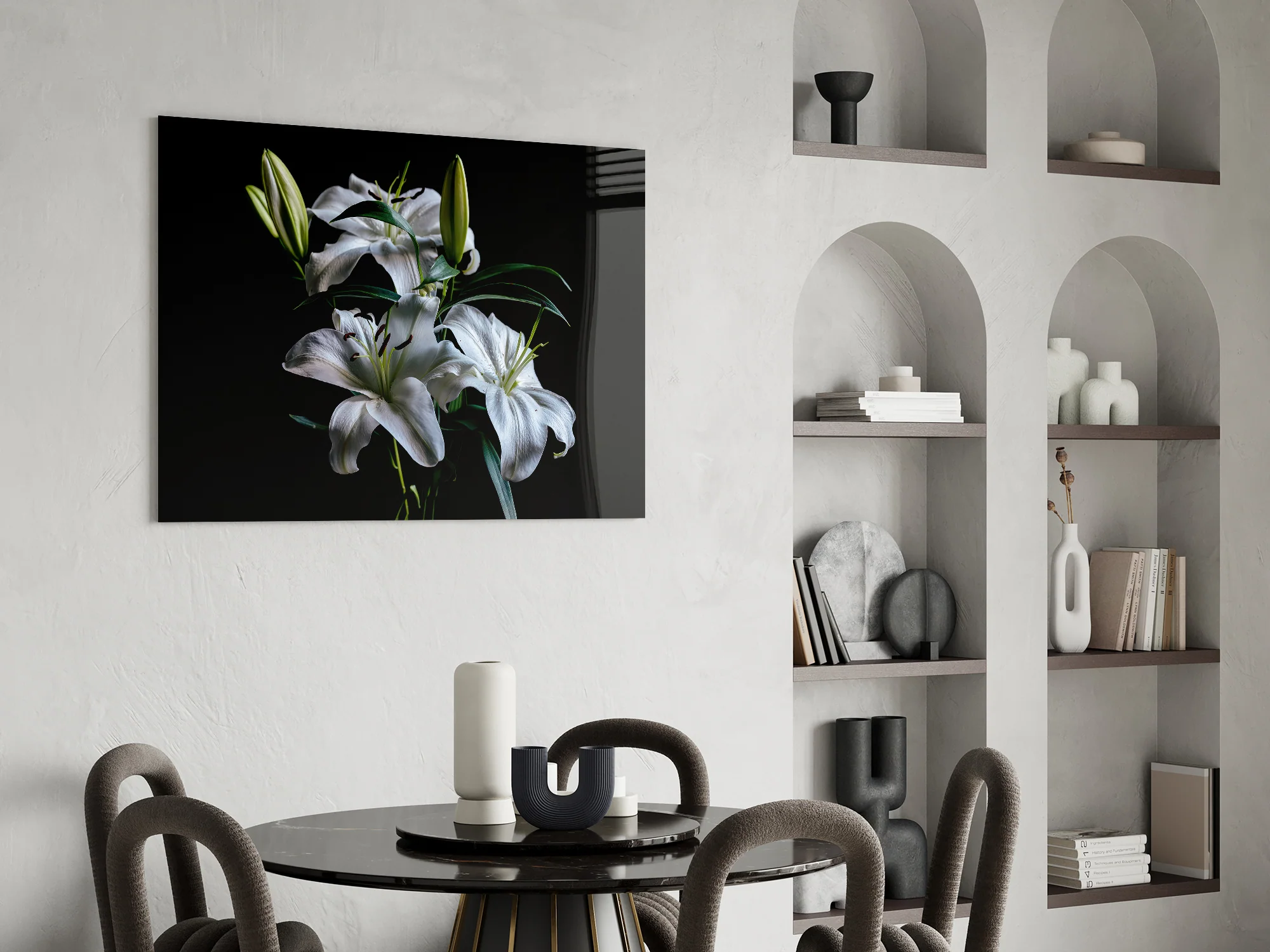 Elegant Lily Bloom Glass Wall Art - Image 6