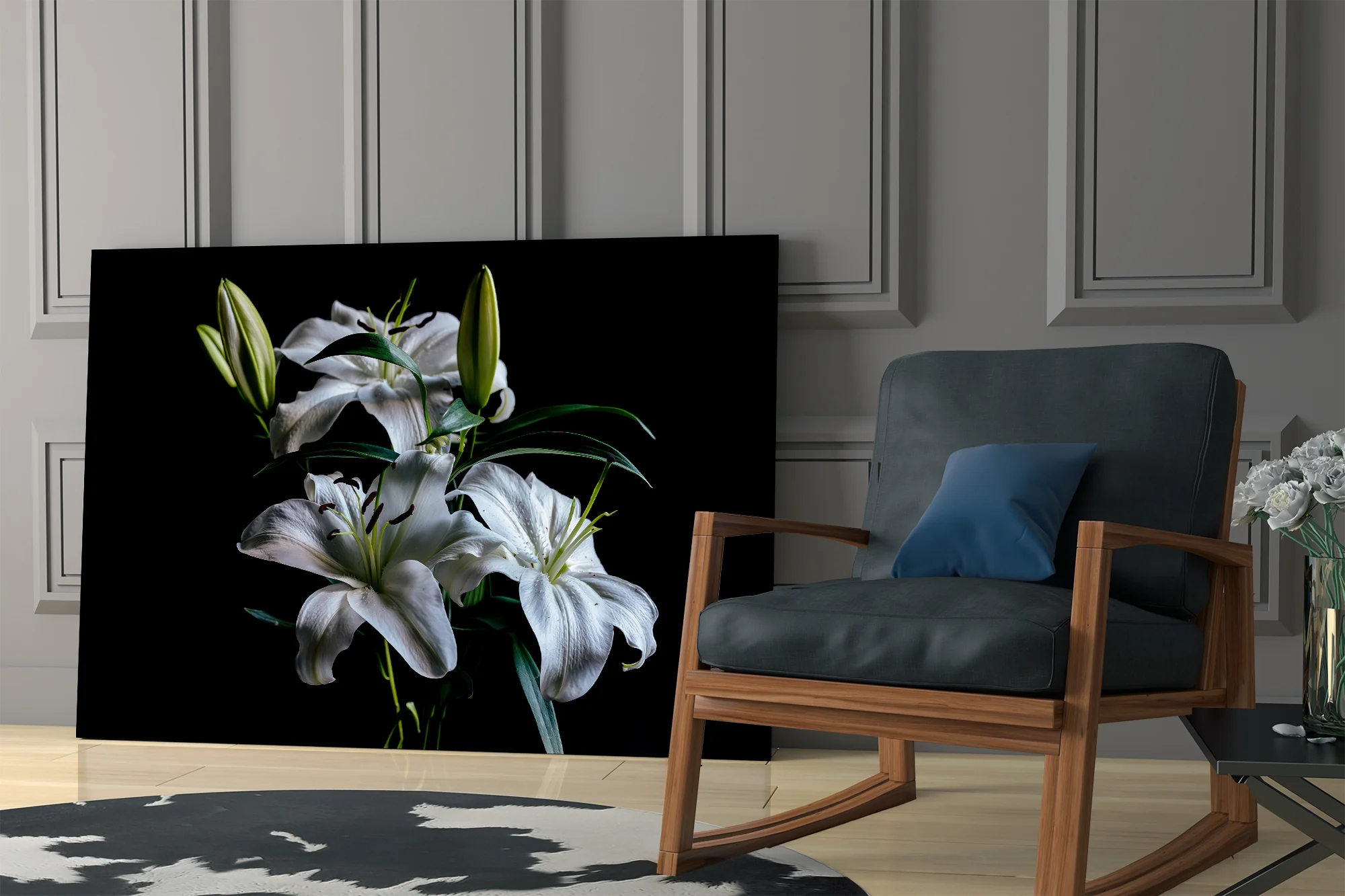 Elegant Lily Bloom Glass Wall Art - Image 7