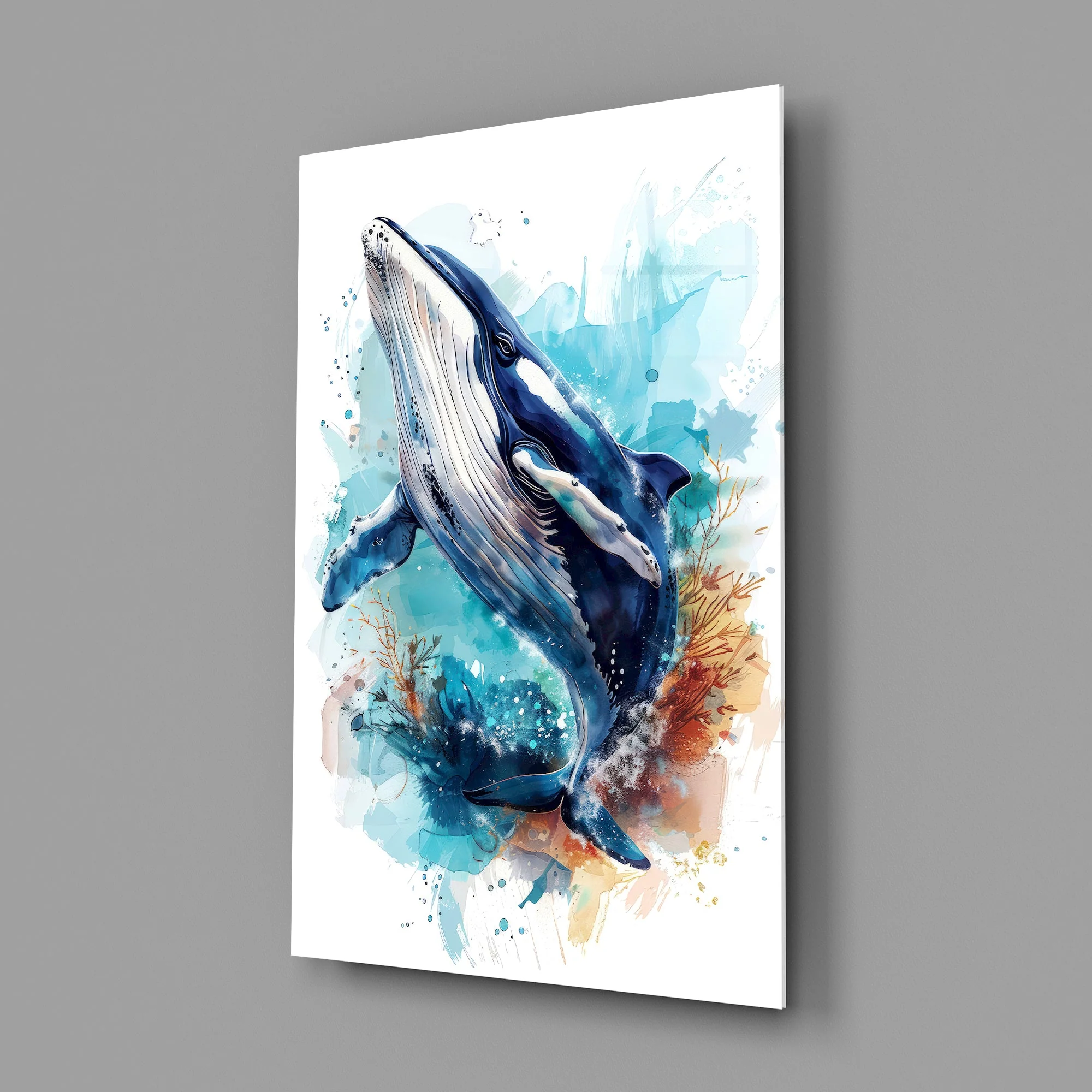 Majestic Deep Blue Breach Glass Wall Art - Image 2