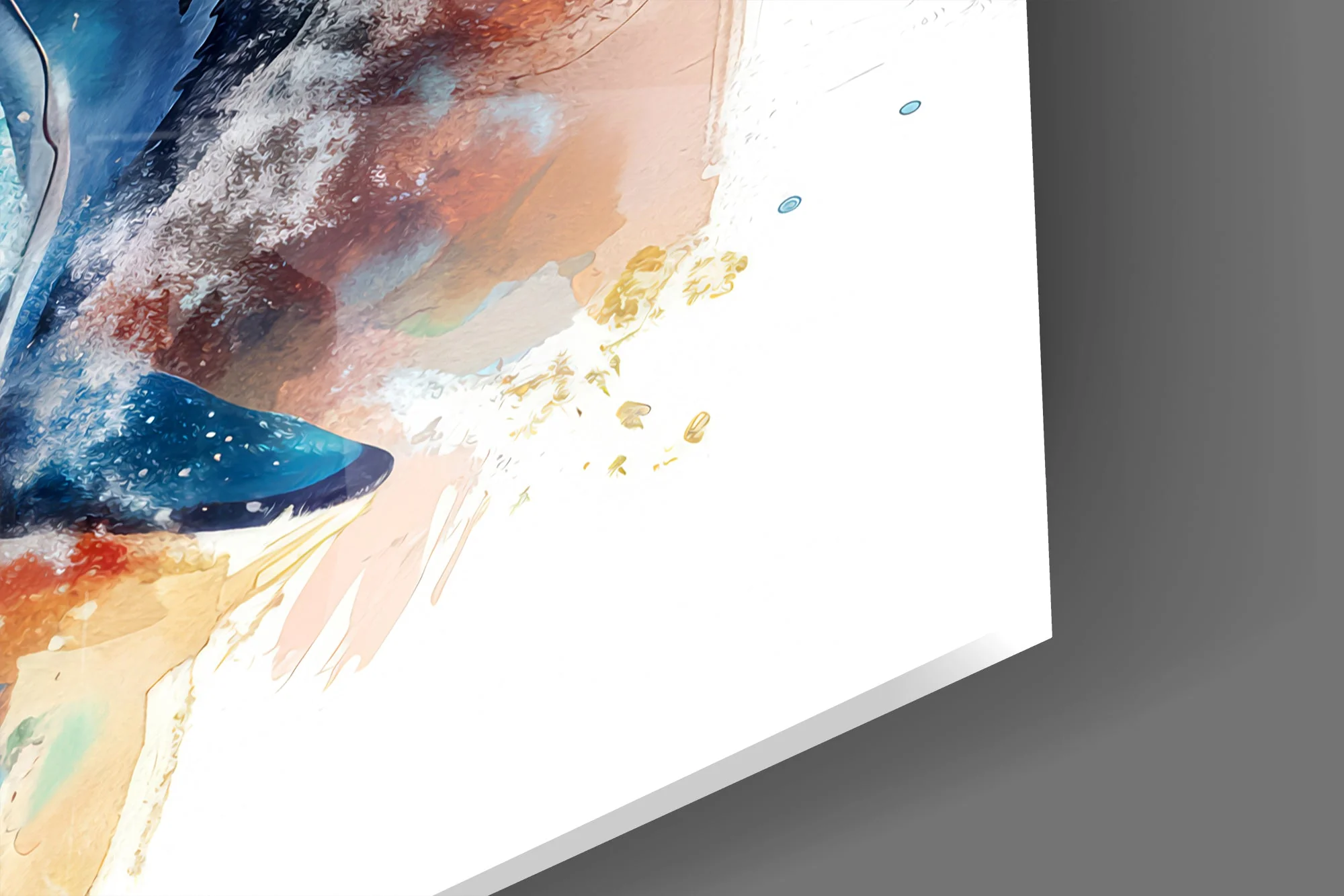 Majestic Deep Blue Breach Glass Wall Art - Image 3