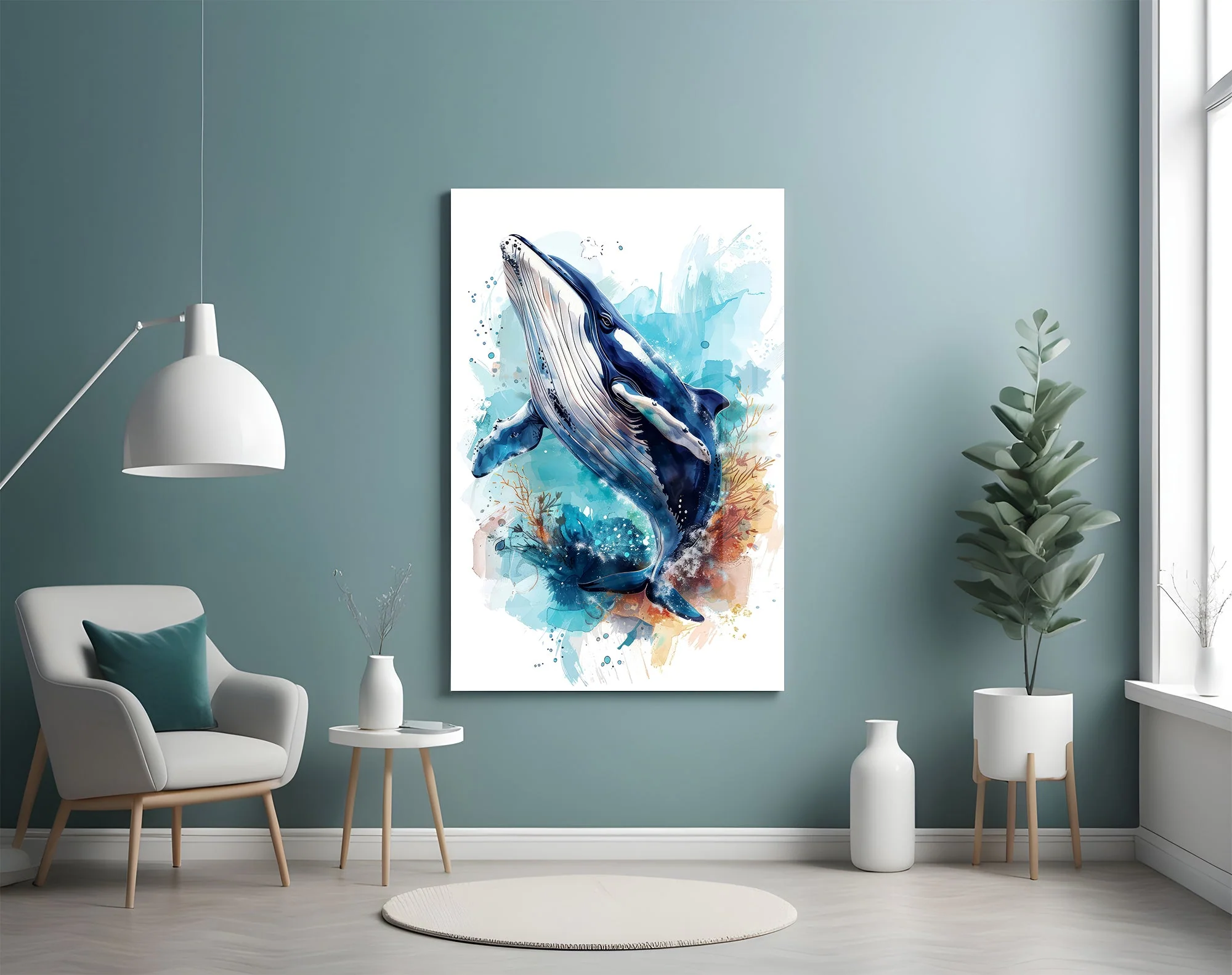 Majestic Deep Blue Breach Glass Wall Art - Image 4