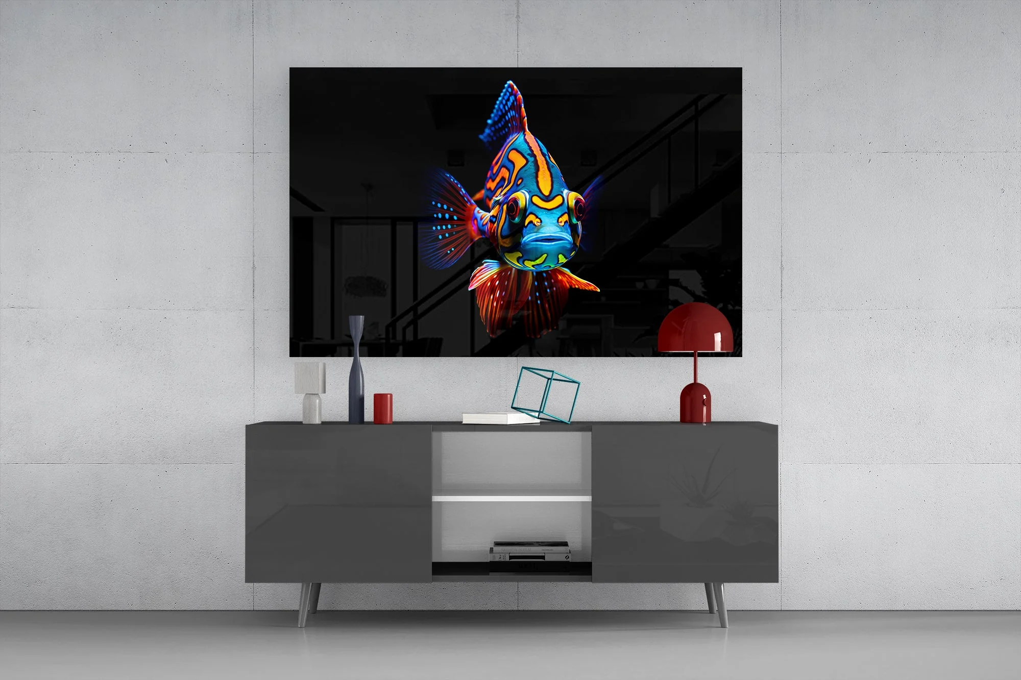 Vivid Aquatic Artwork Glass Wall Art - Image 8