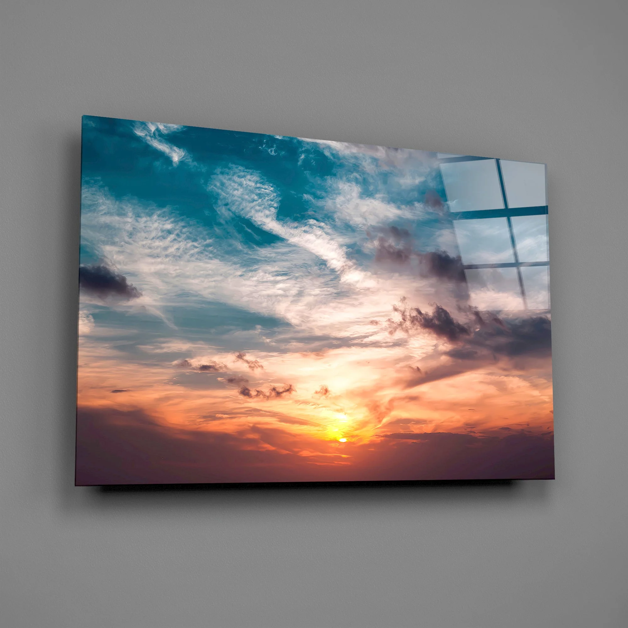 Fiery Twilight Horizon Glass Wall Art - Image 2